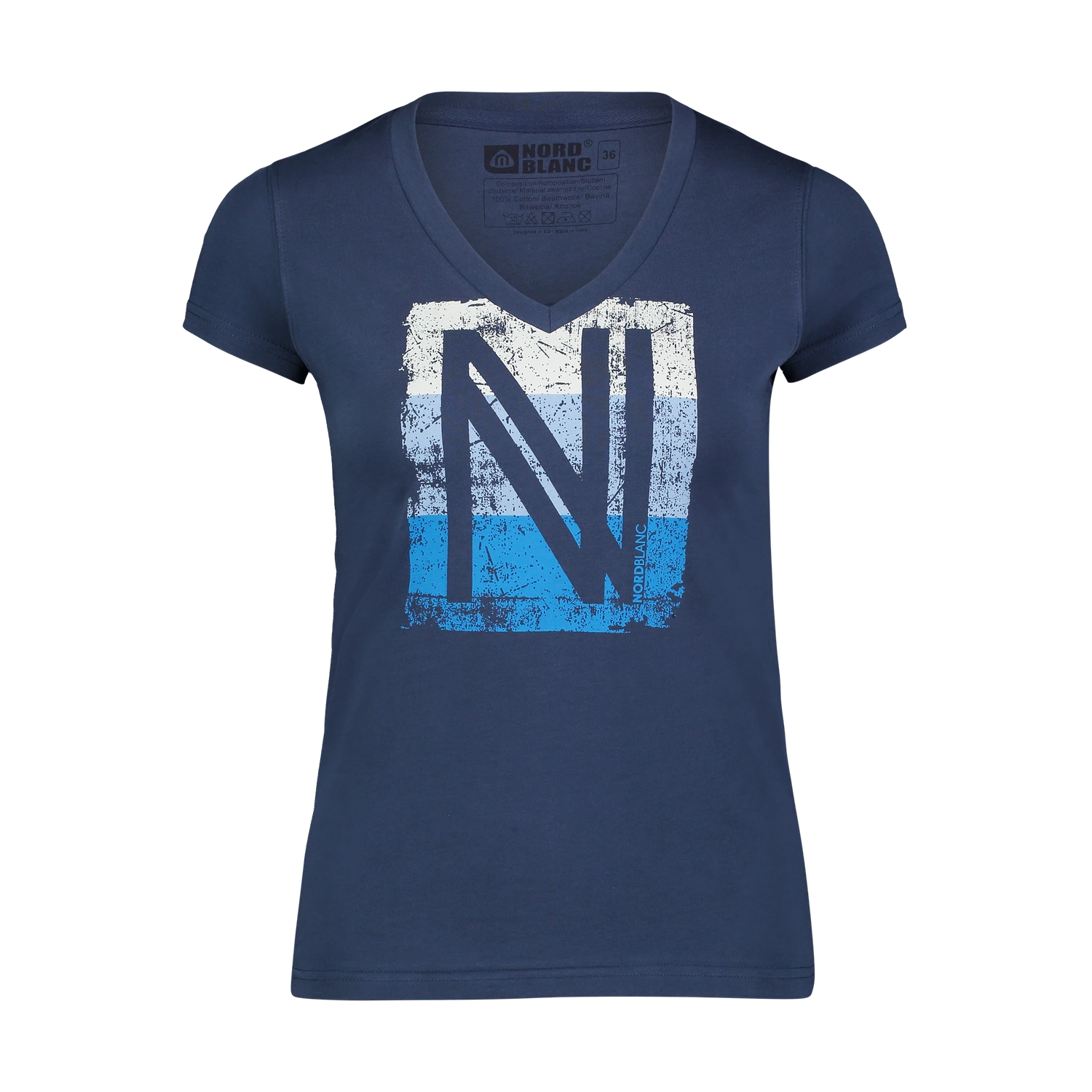 Baumwolle T-Shirt Damen - COATING blau-1