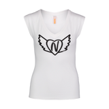 Elastisches T-Shirt Damen - WINGED weiß