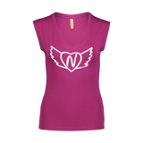 Elastisches T-Shirt Damen - WINGED lila