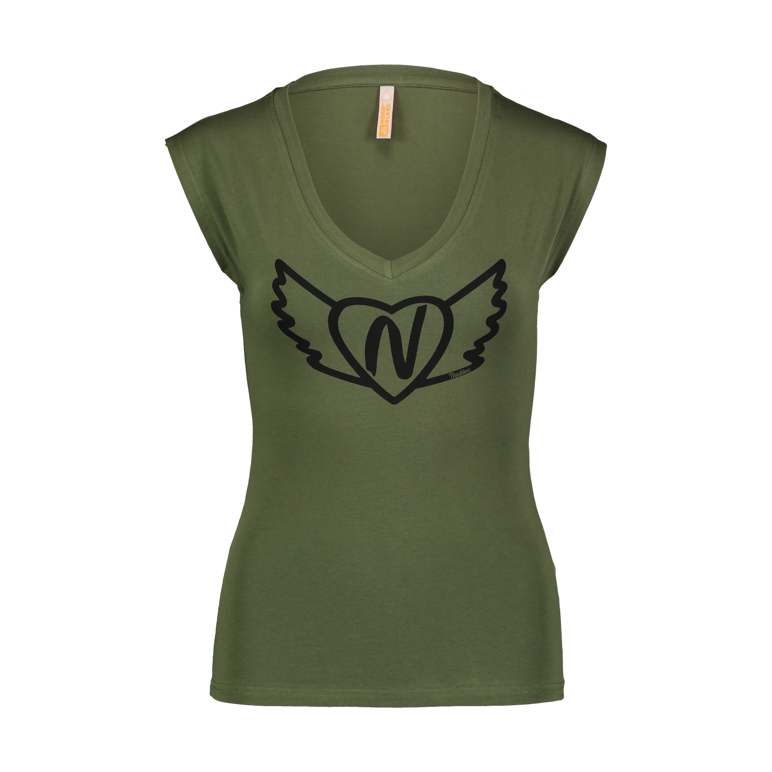 Elastisches T-Shirt grün Damen - WINGED khaki-1