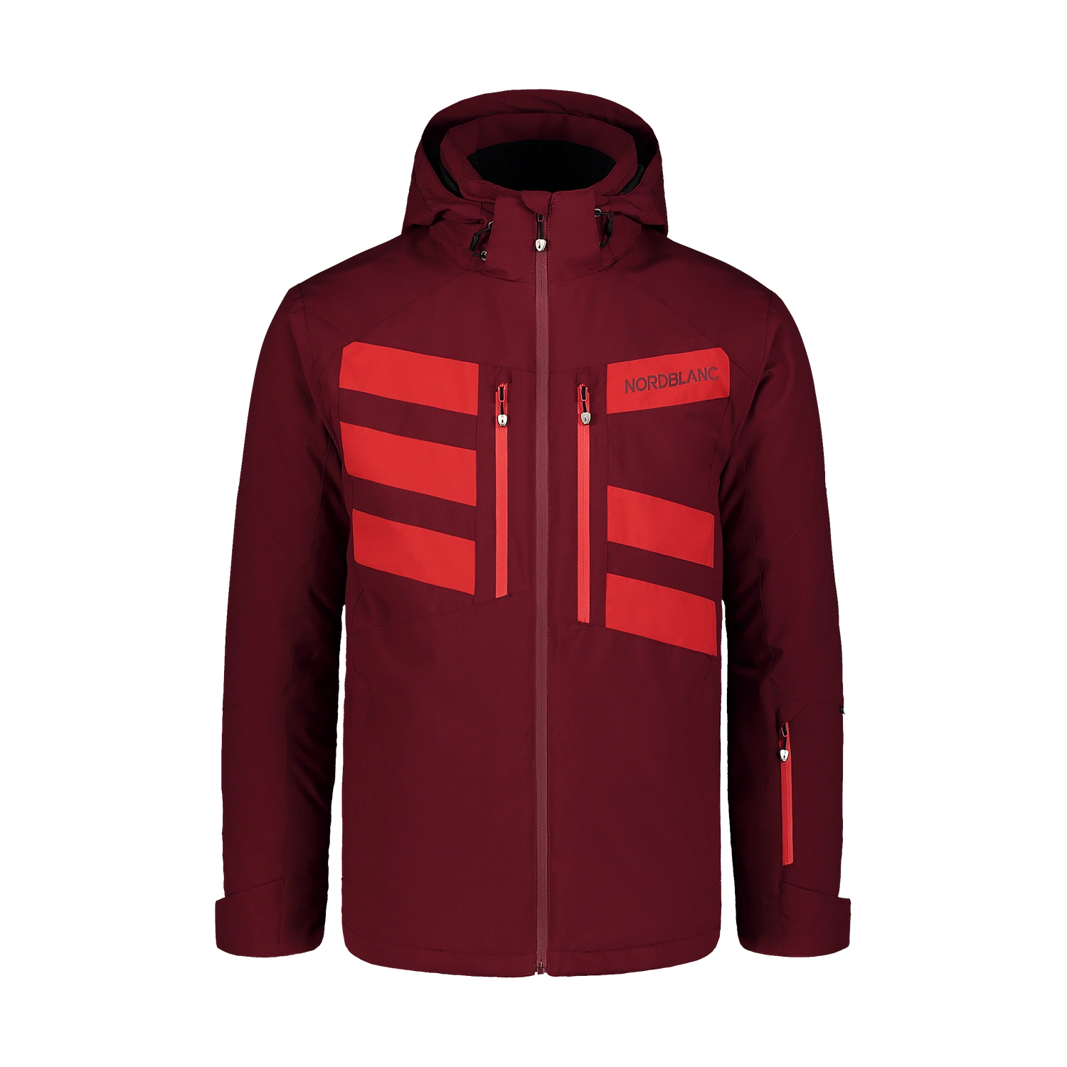 Ski jacket men's - STRIPED wine red-1