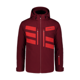 Ski jacket men's - STRIPED wine red
