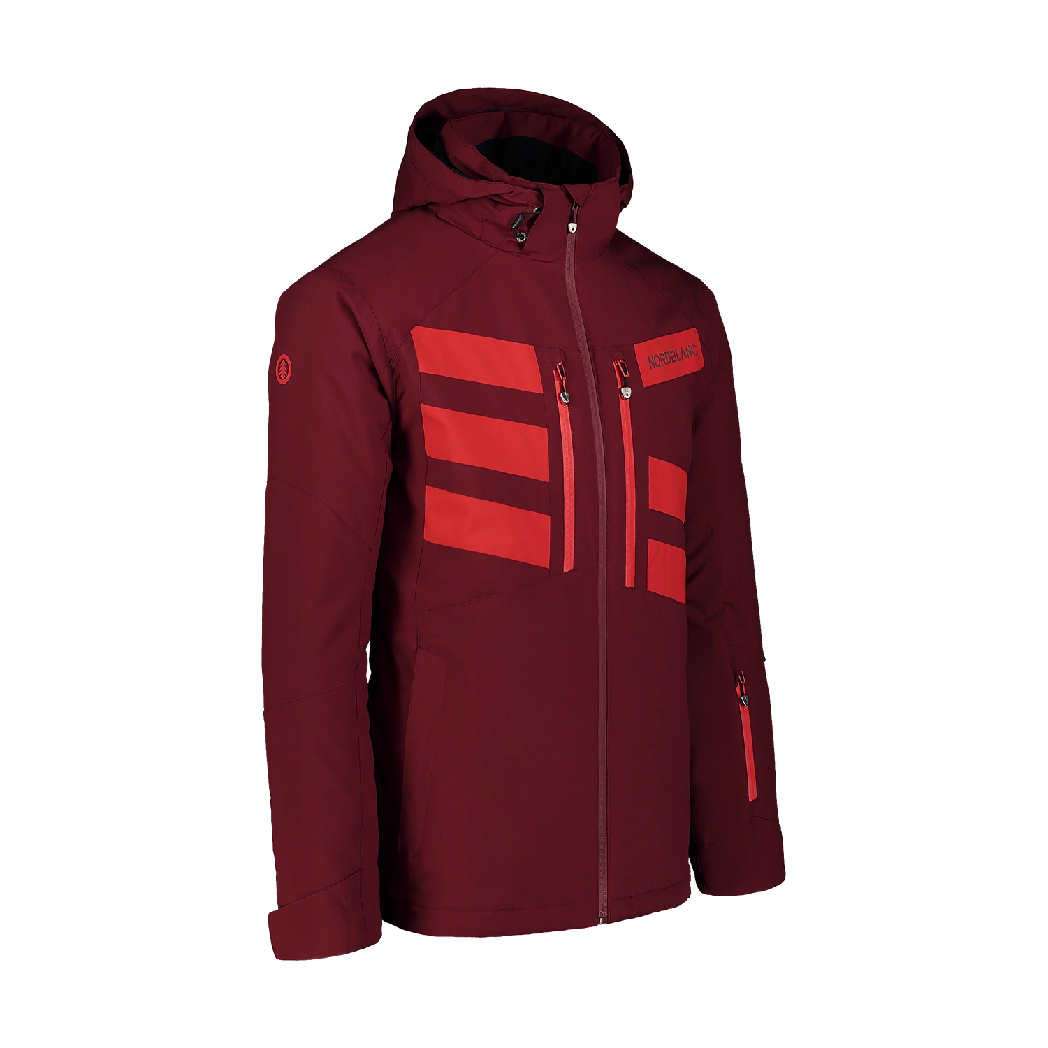 Ski jacket men's - STRIPED wine red-2