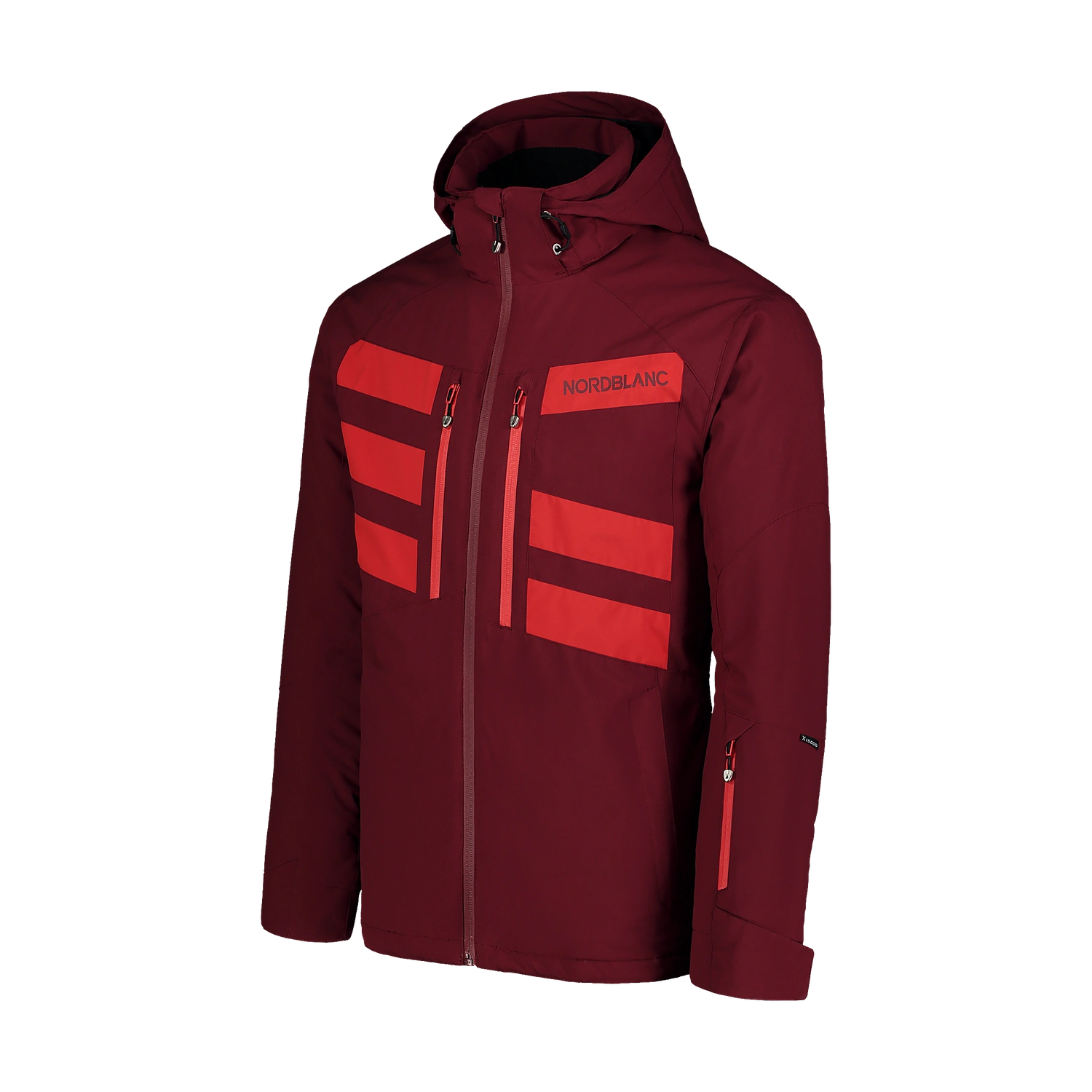 Ski jacket men's - STRIPED wine red-3