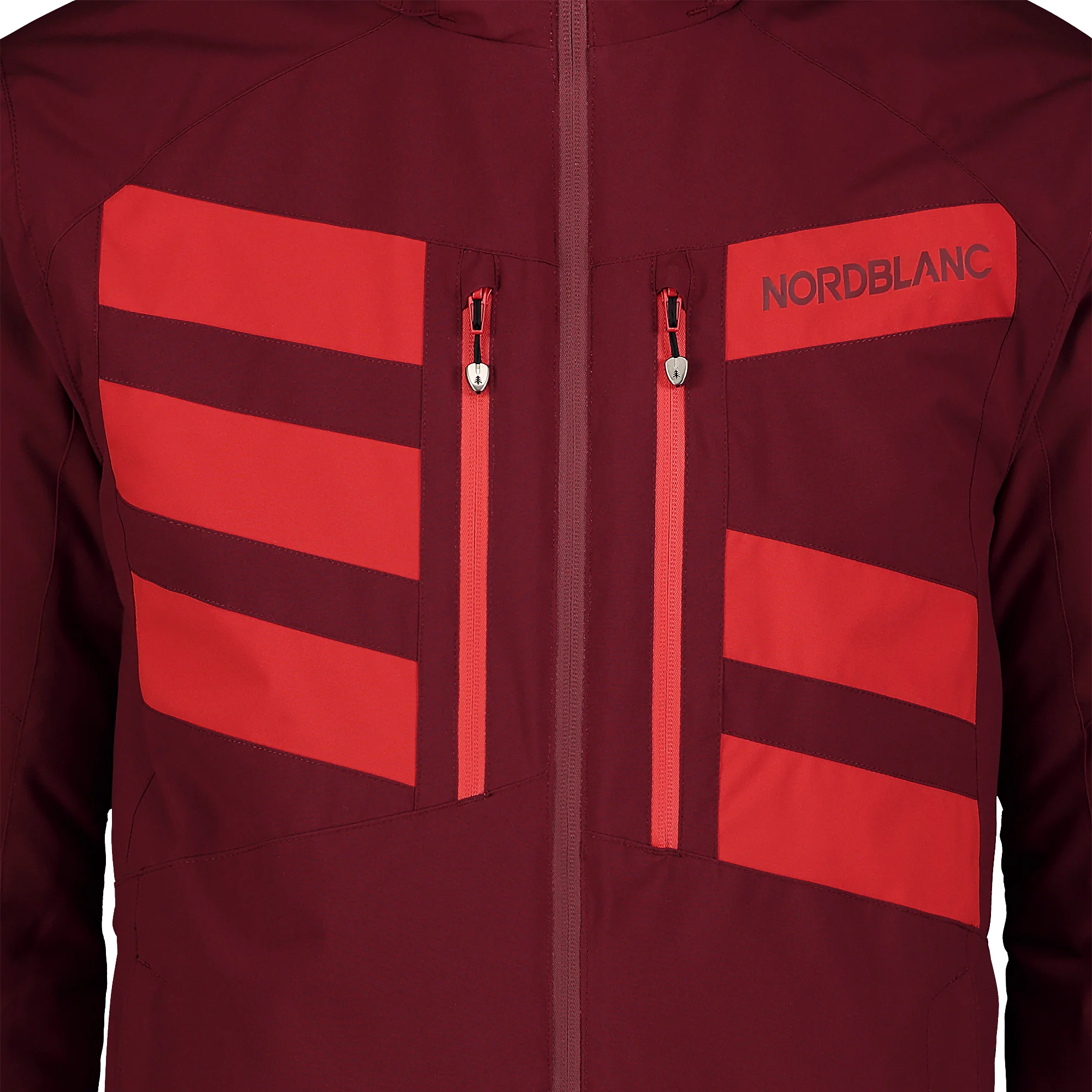 Ski jacket men's - STRIPED wine red-6