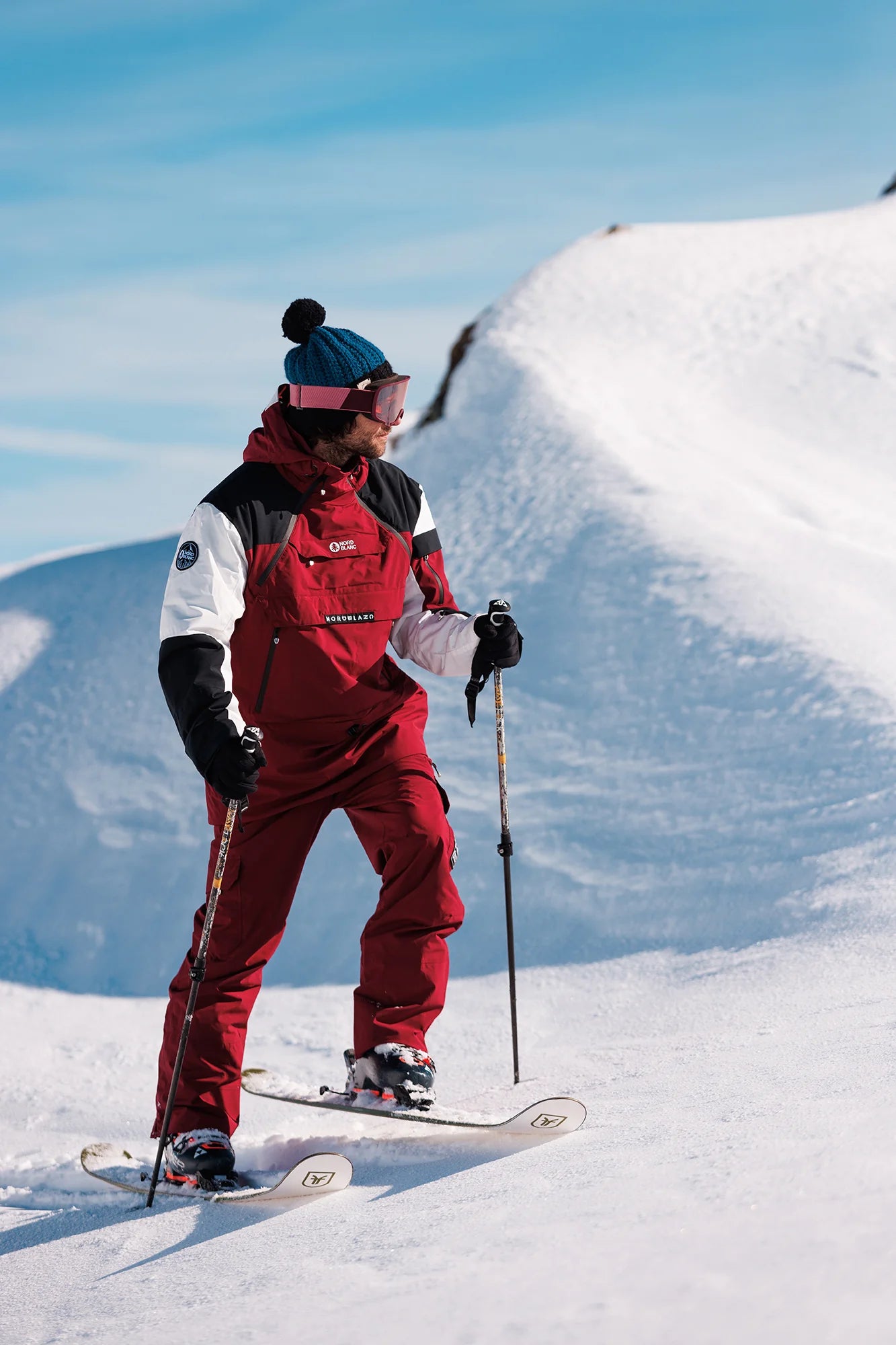Ski pants men's - PREPARED wine red-3