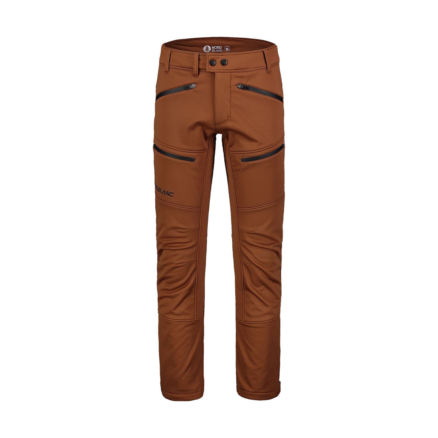 Softshell pants with fleece men's - ALIVE brown