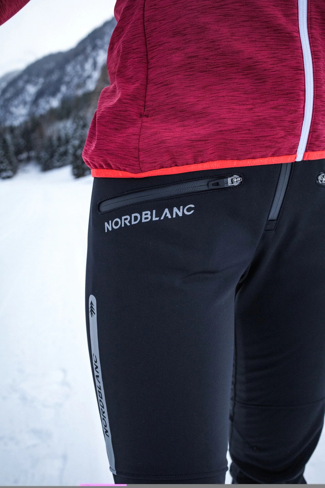 Fleece Gefüttert wasserdichte Softshellhose Damen - LATERAL schwarz-5