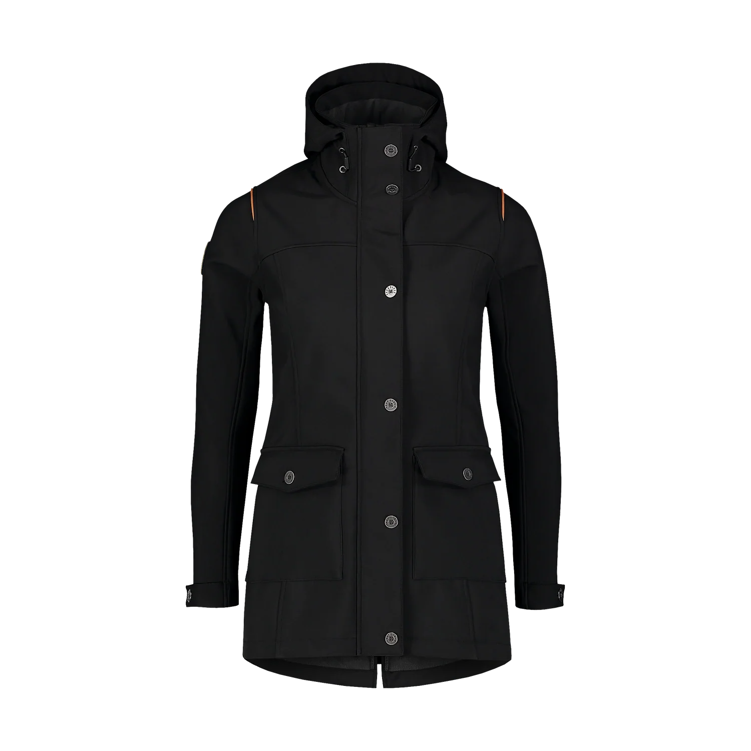 Softshell parka with fleece women's - TEXTURE black-1