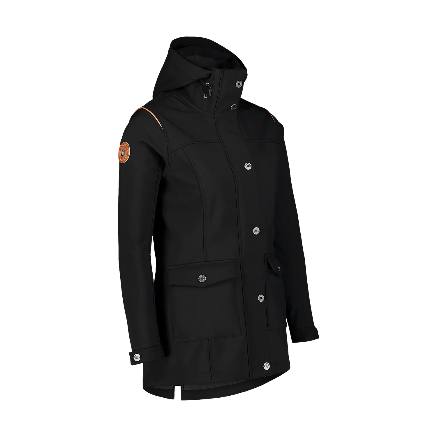 Softshell parka with fleece women's - TEXTURE black-2
