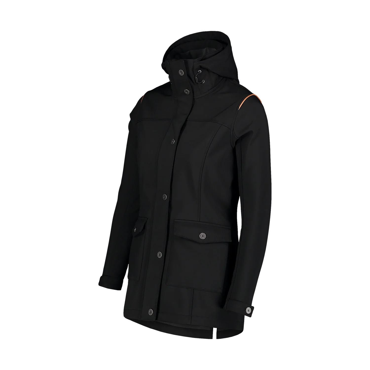Softshell parka with fleece women's - TEXTURE black-3
