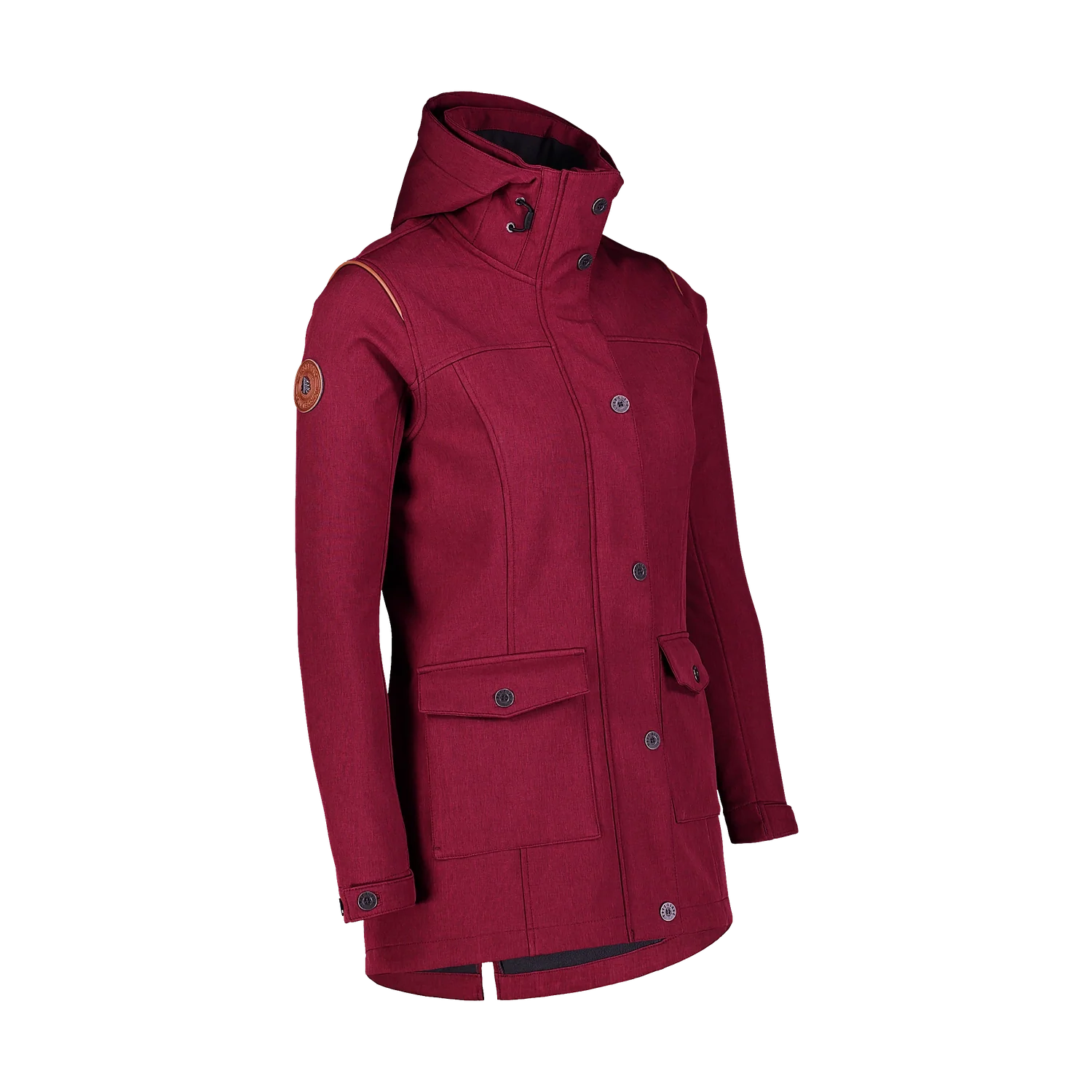 Softshell parka with fleece women's - TEXTURE wine red-2