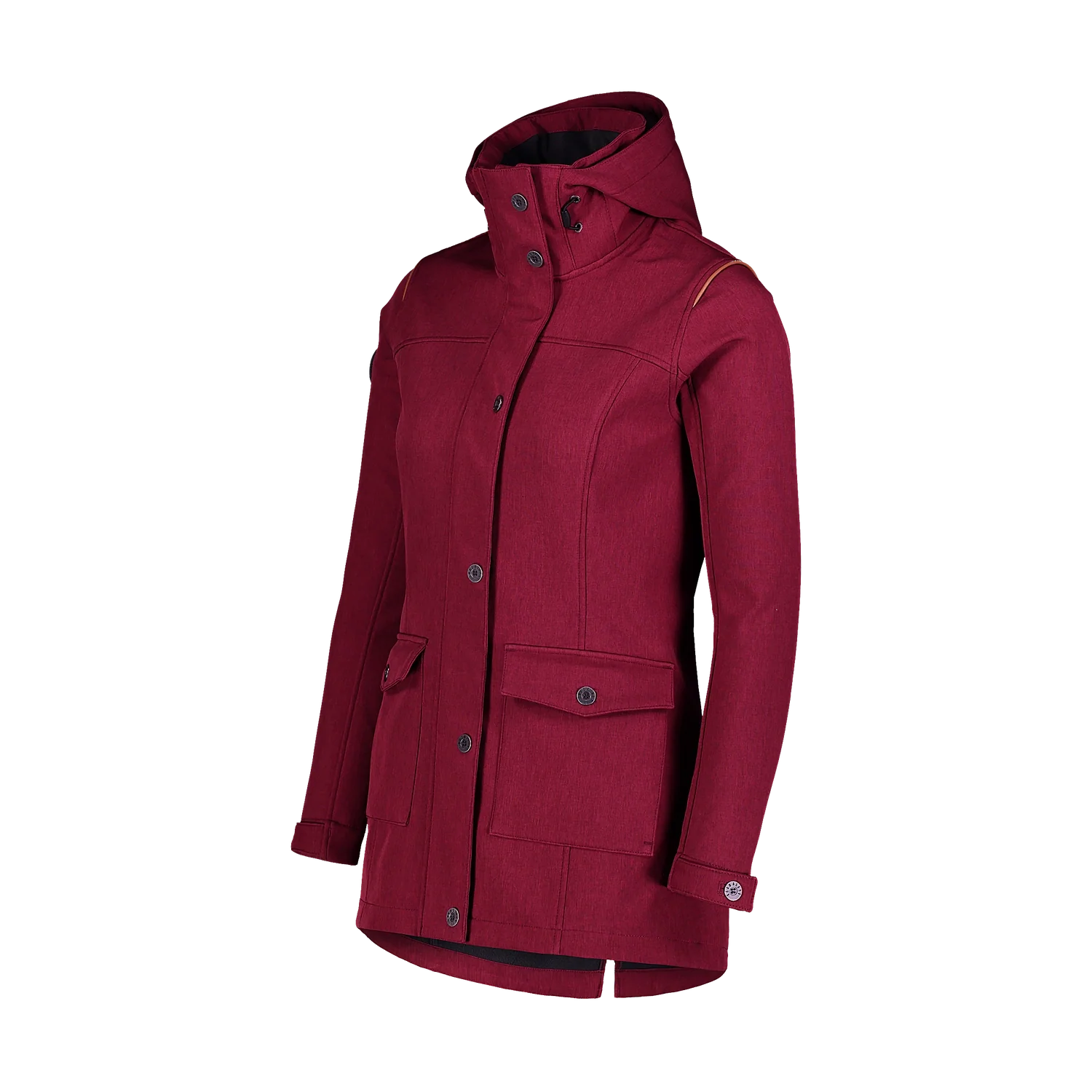 Softshell parka with fleece women's - TEXTURE wine red-3
