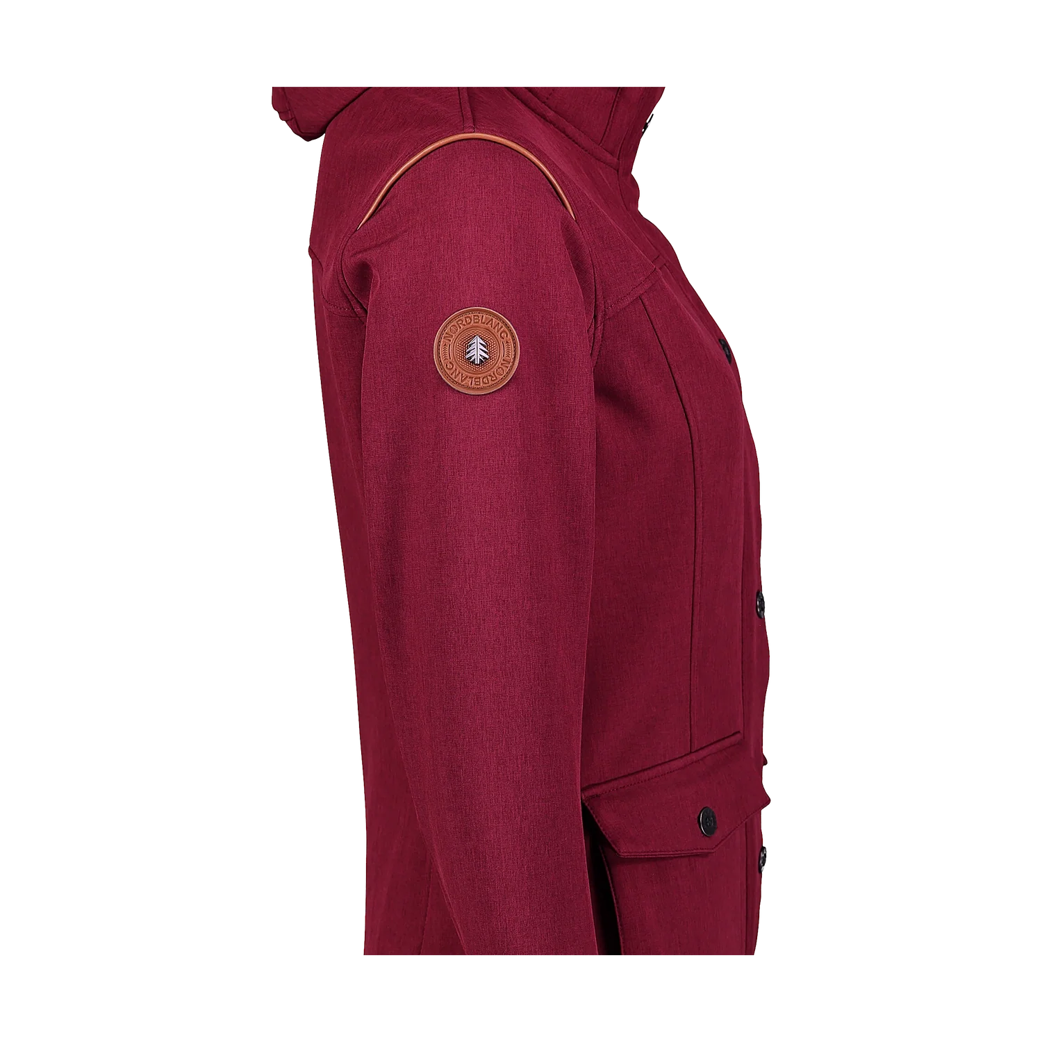 Softshell parka with fleece women's - TEXTURE wine red-4
