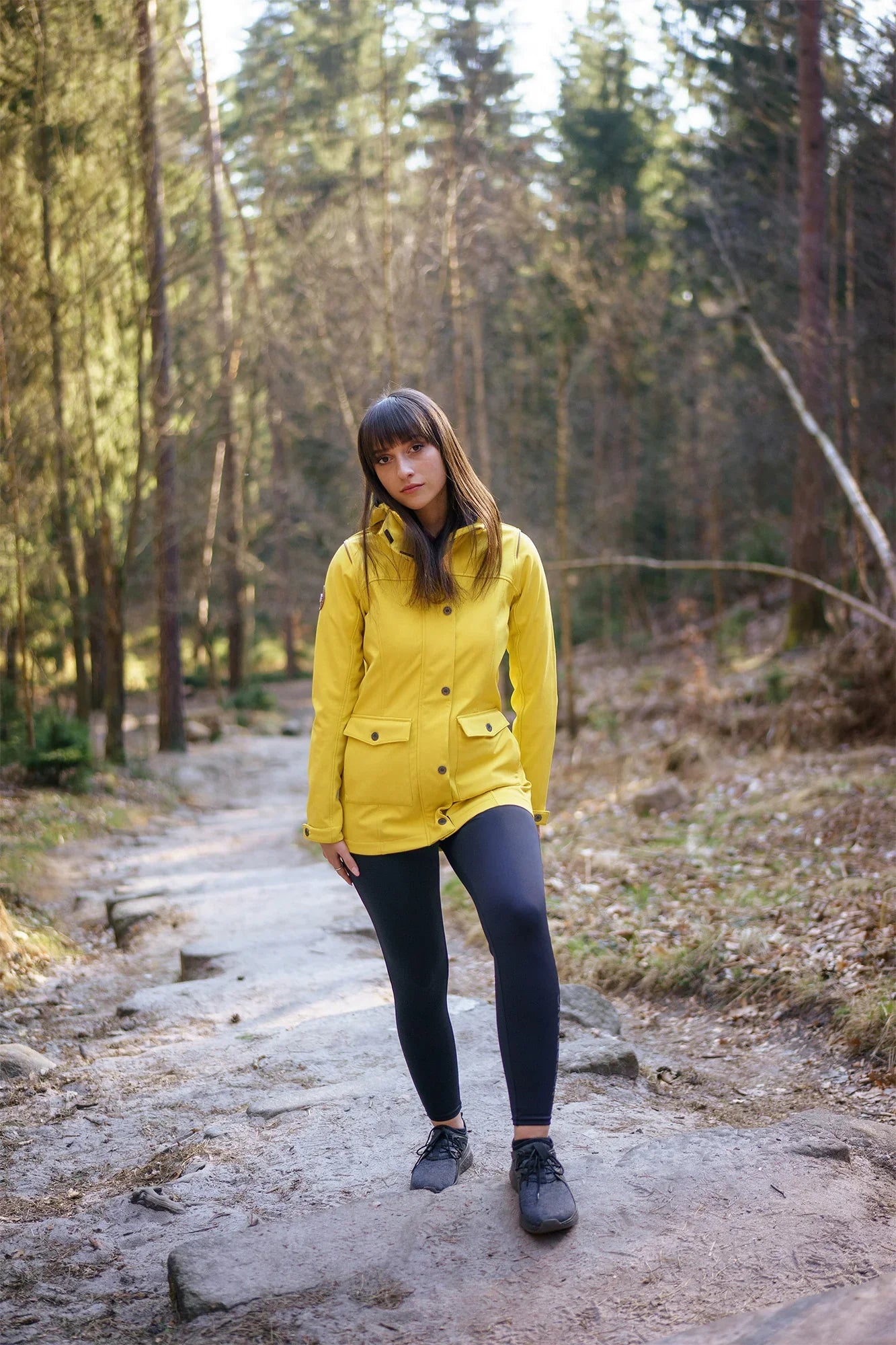 Softshell parka with fleece women's - TEXTURE yellow-3