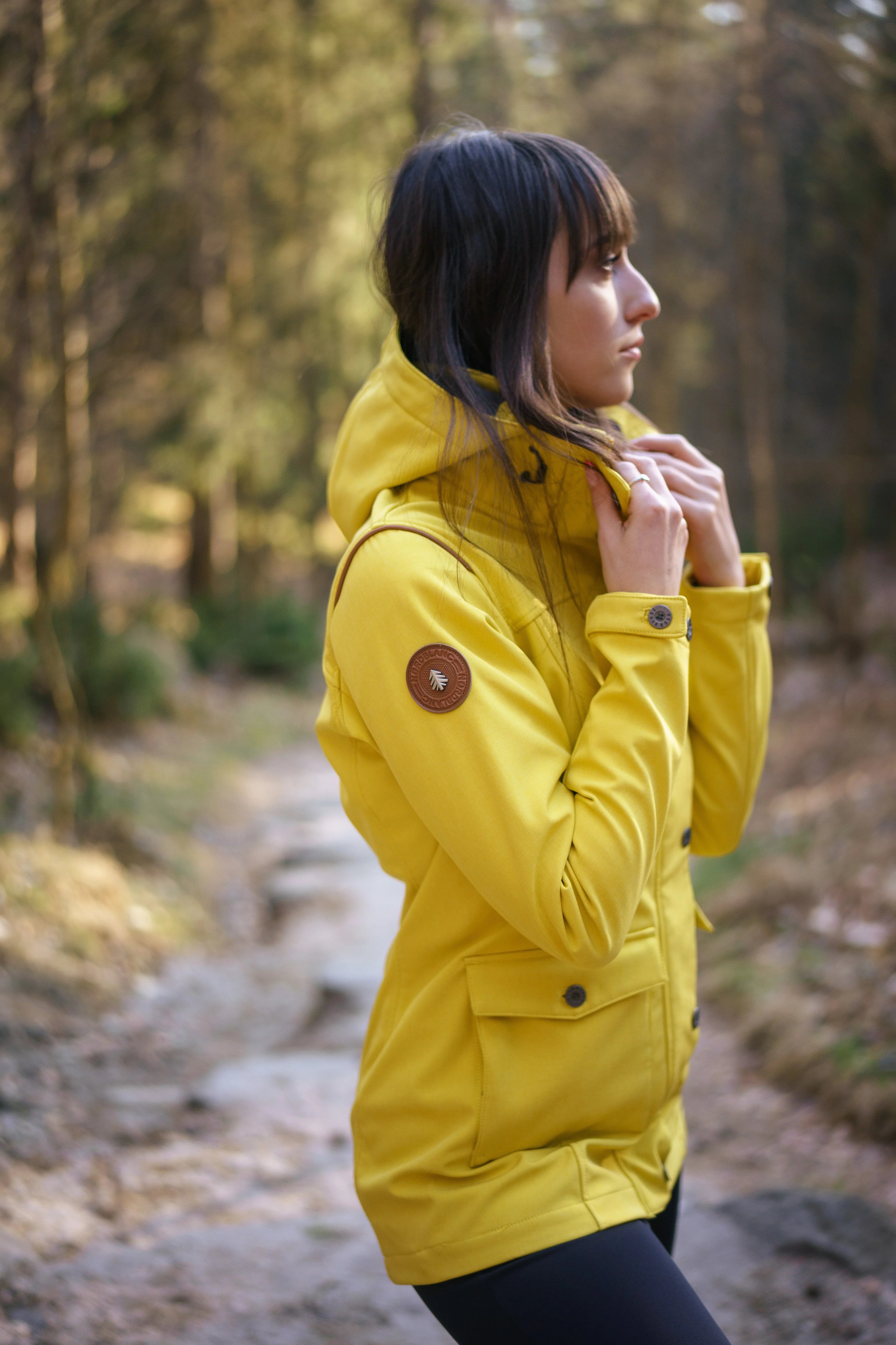Softshell parka with fleece women's - TEXTURE yellow-4