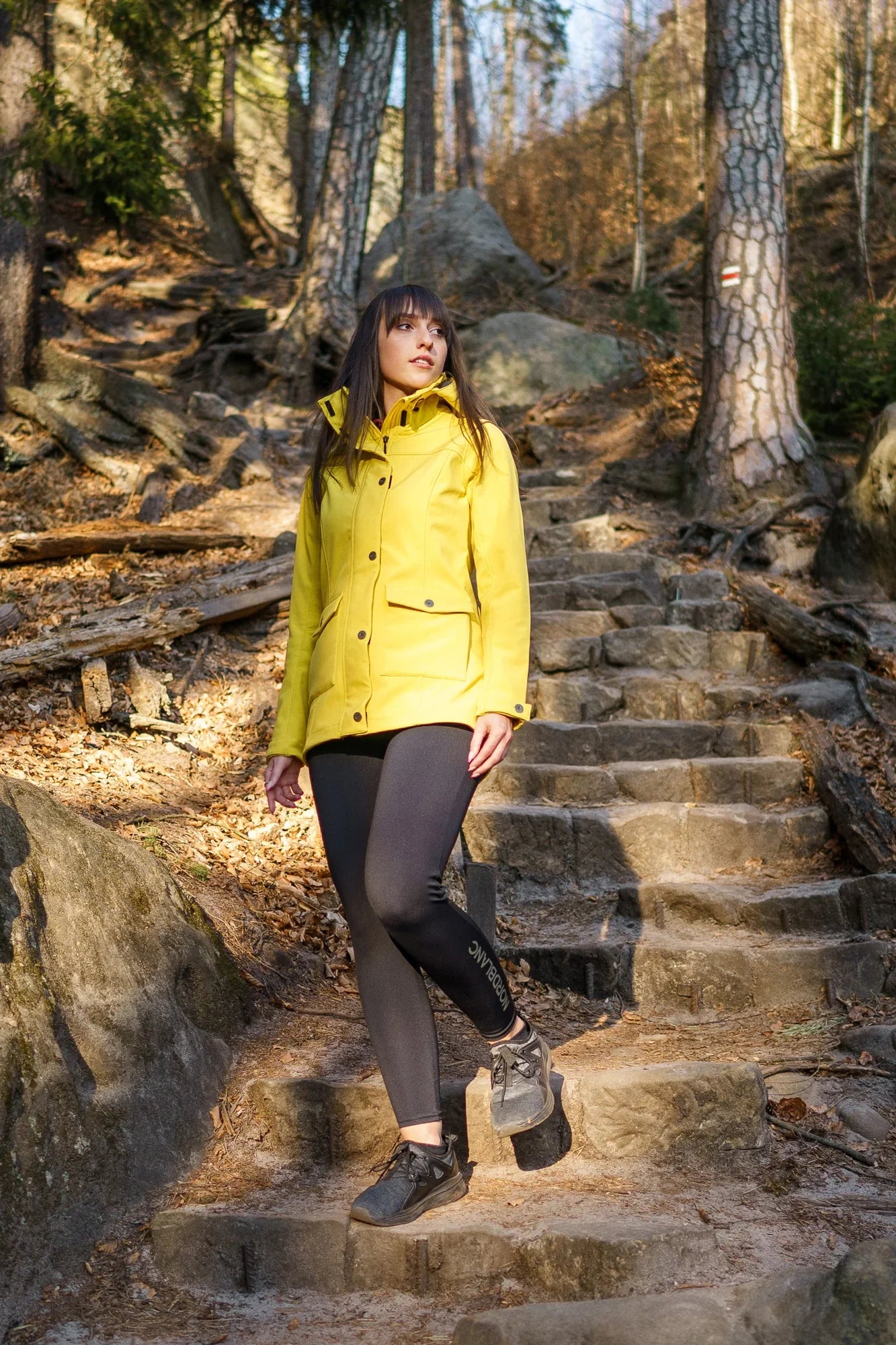 Softshell parka with fleece women's - TEXTURE yellow-6