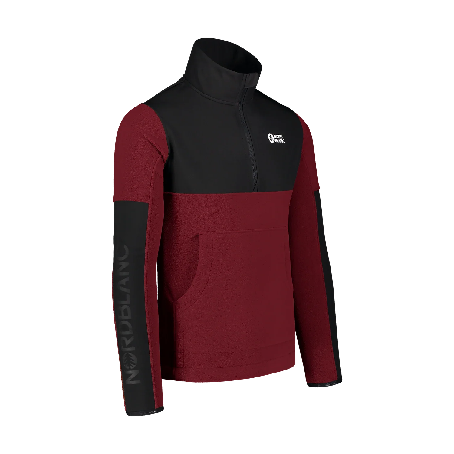 Light fleece jacket men's - DRIP wine red-2