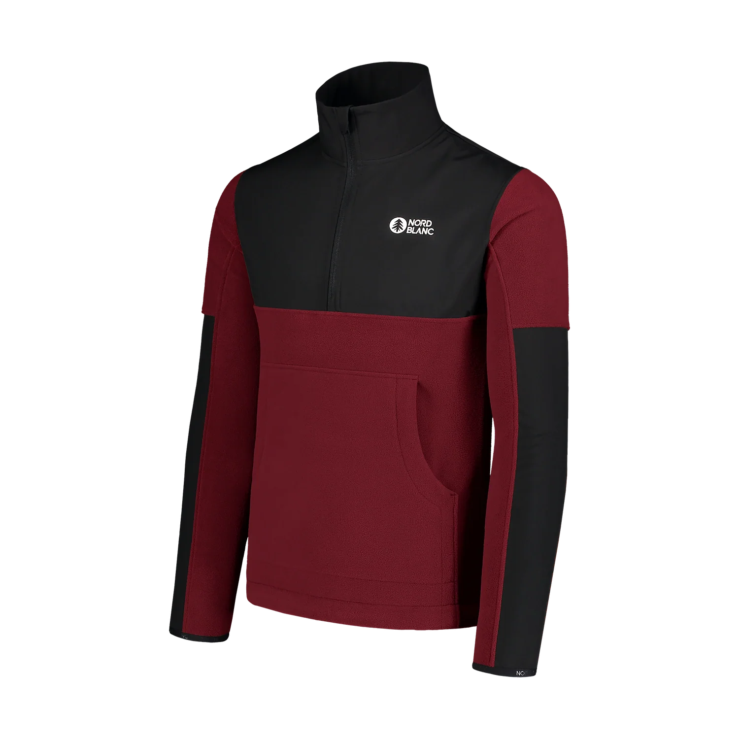 Light fleece jacket men's - DRIP wine red-5