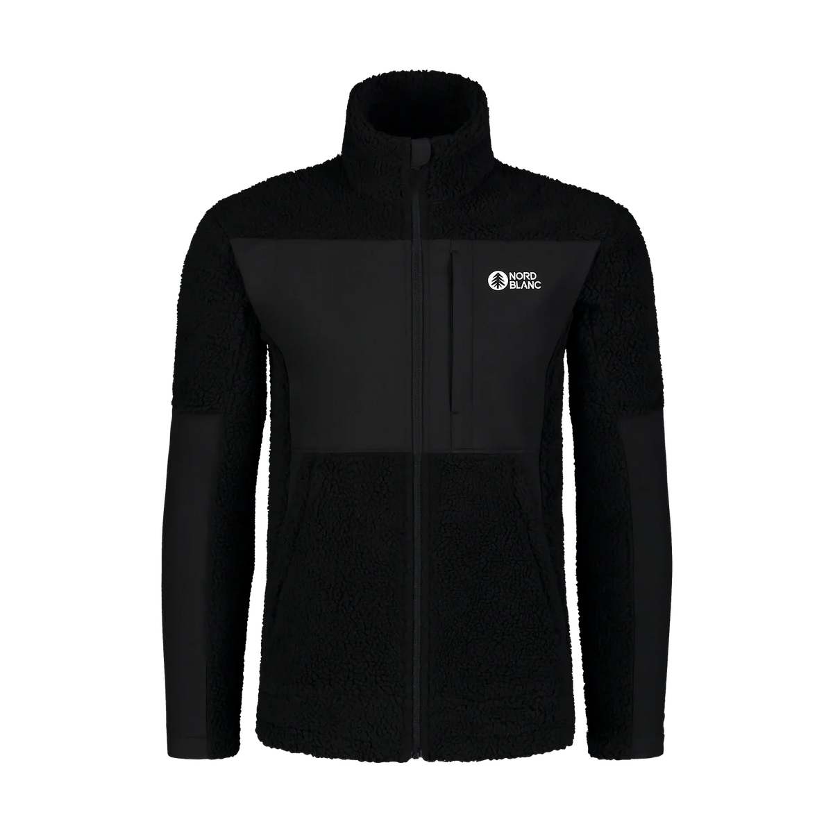 Sherpa fleece jacket men's - GLEAMY black