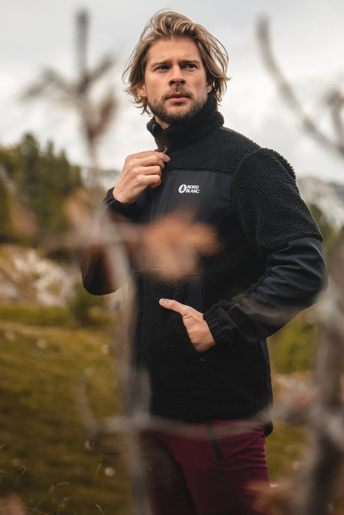Sherpa fleece jacket men's - GLEAMY black – image 3