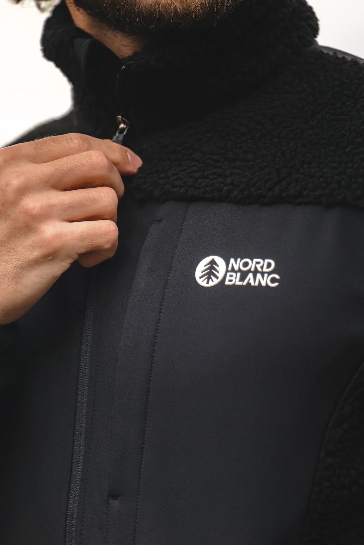 Sherpa fleece jacket men's - GLEAMY black – image 4