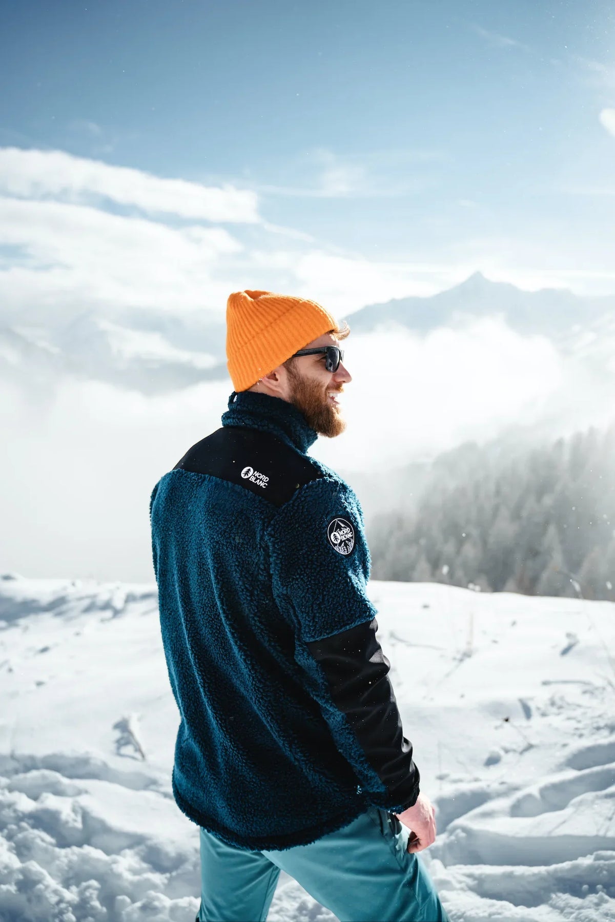 Sherpa fleece jacket men's - GLEAMY blue – image 4