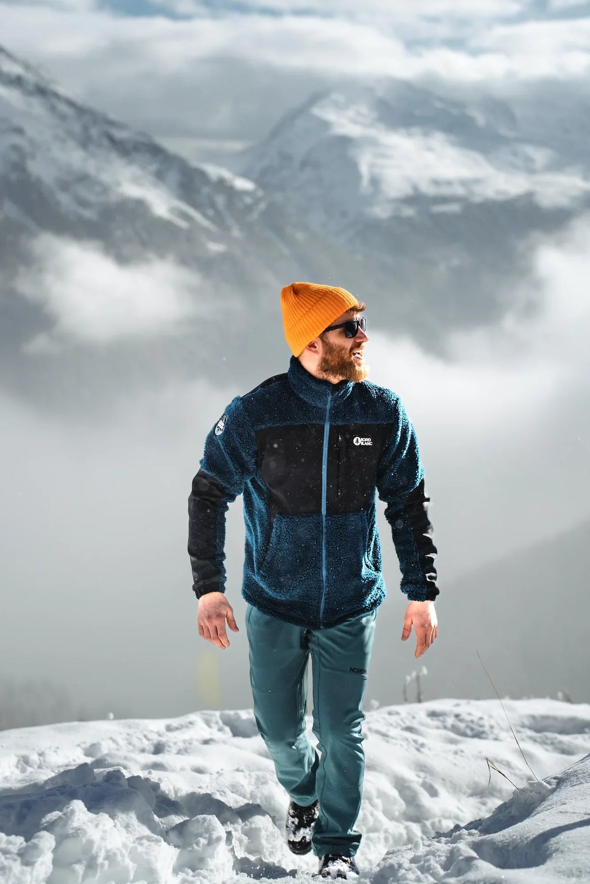 Sherpa fleece jacket men's - GLEAMY blue – image 5
