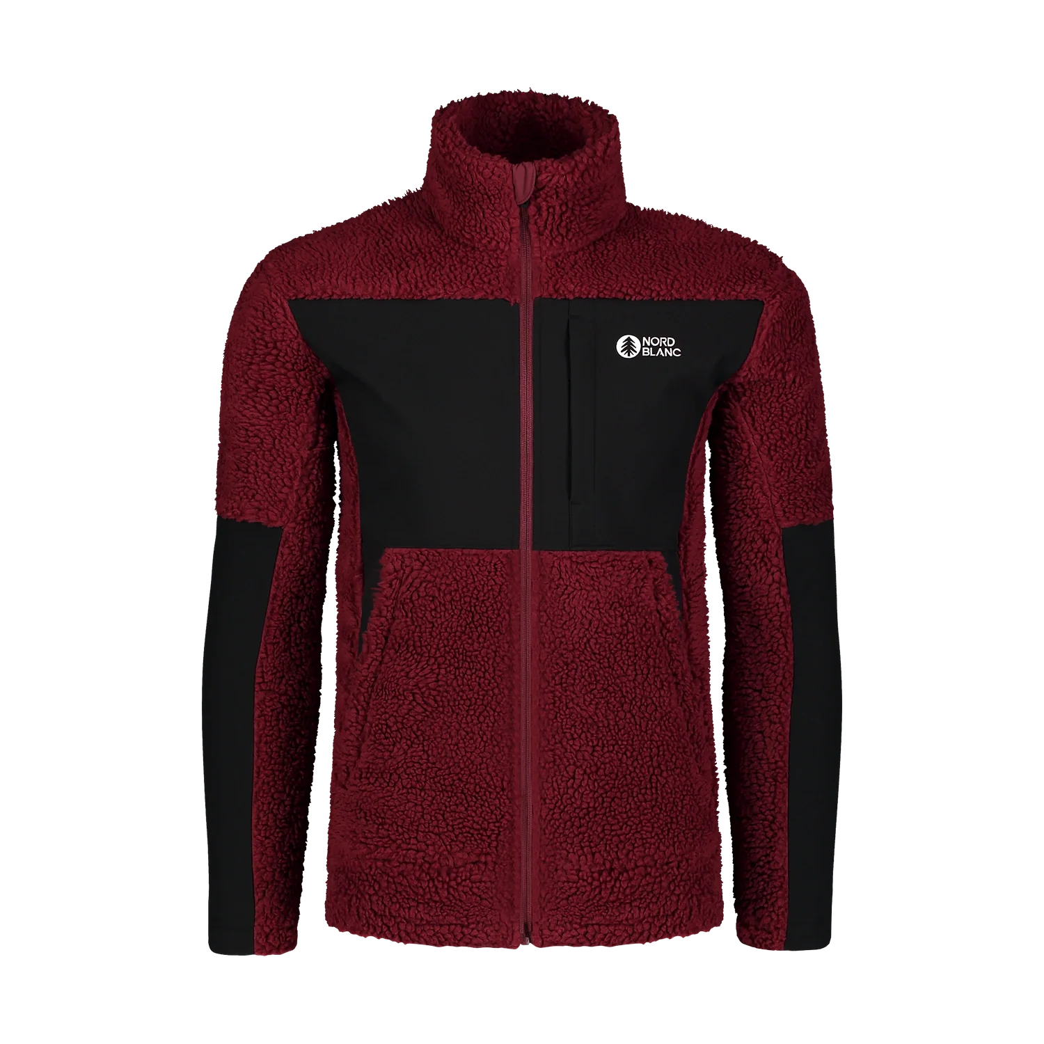 Sherpa fleece jacket men's - GLEAMY wine red