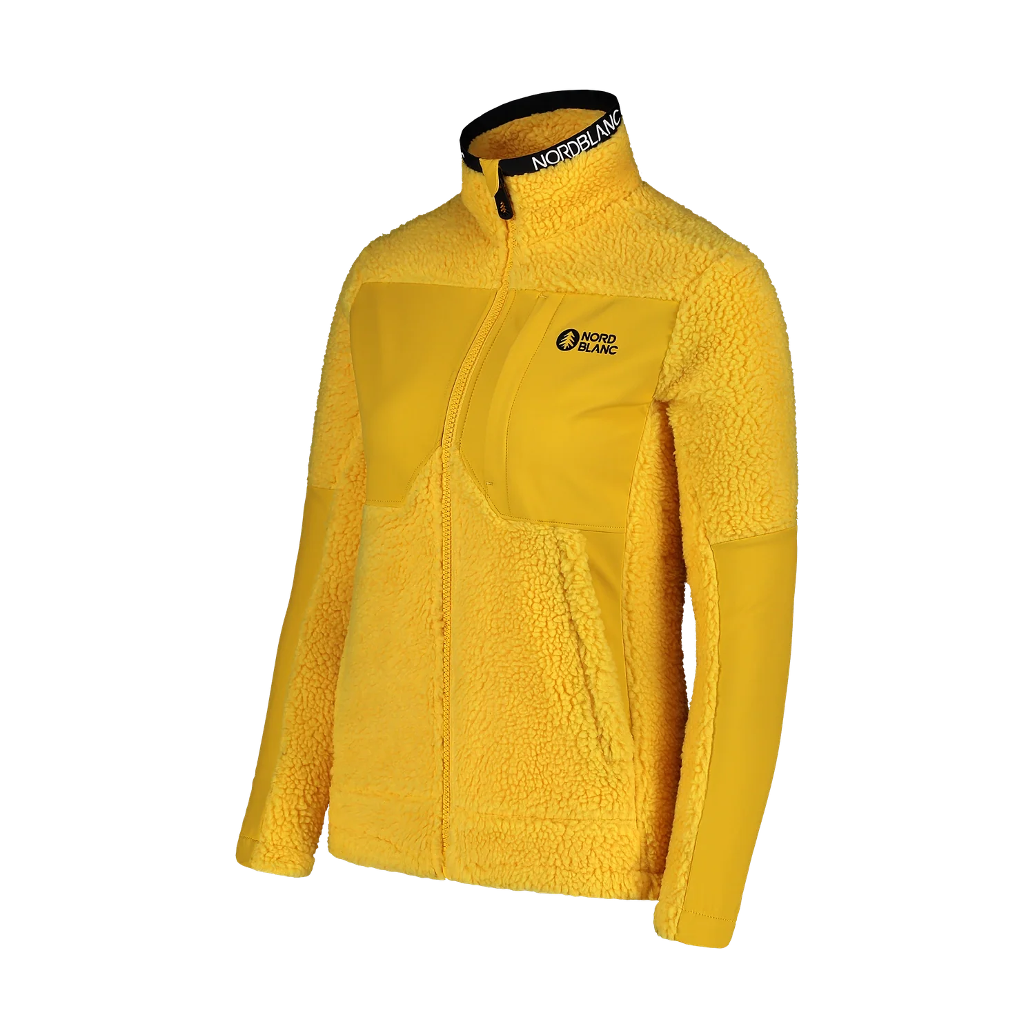 Jachetă din fleece Sherpa pentru femei - PENINSULA galbenă-6
