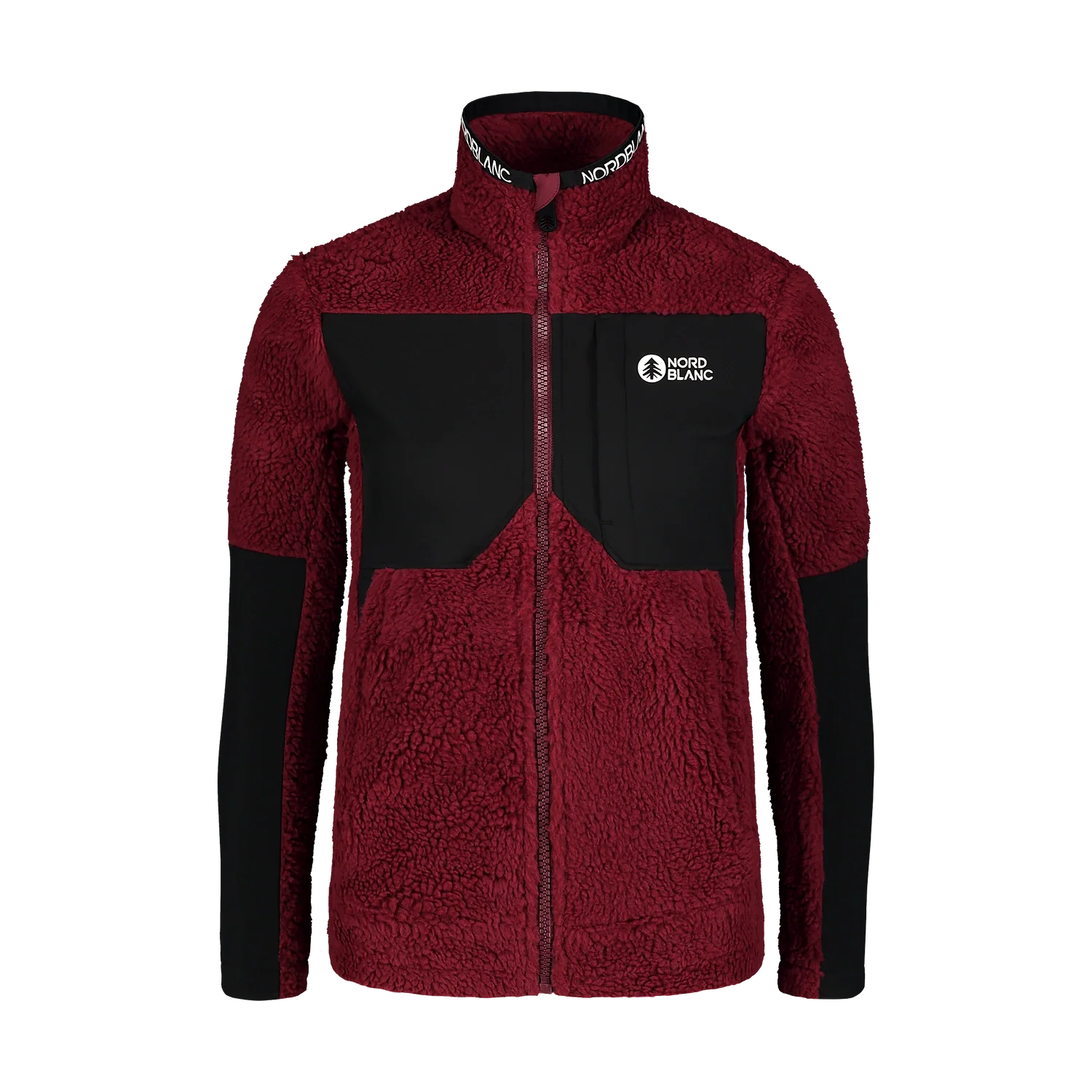 Jachetă din fleece Sherpa pentru femei - PENINSULA bordo-1