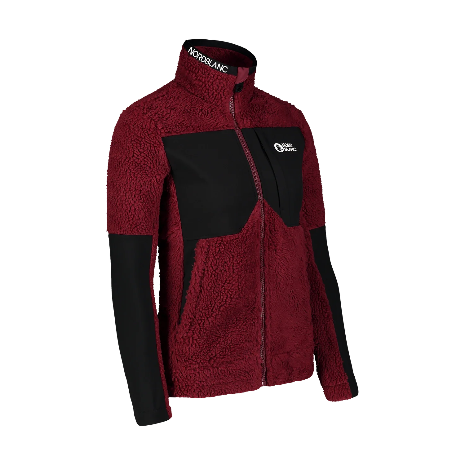 Jachetă din fleece Sherpa pentru femei - PENINSULA bordo-2
