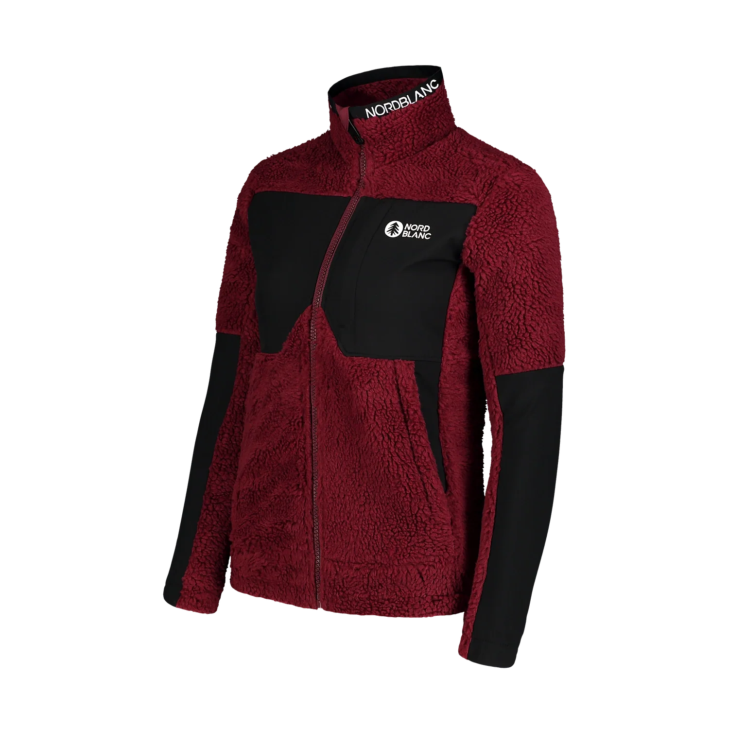 Jachetă din fleece Sherpa pentru femei - PENINSULA bordo-3