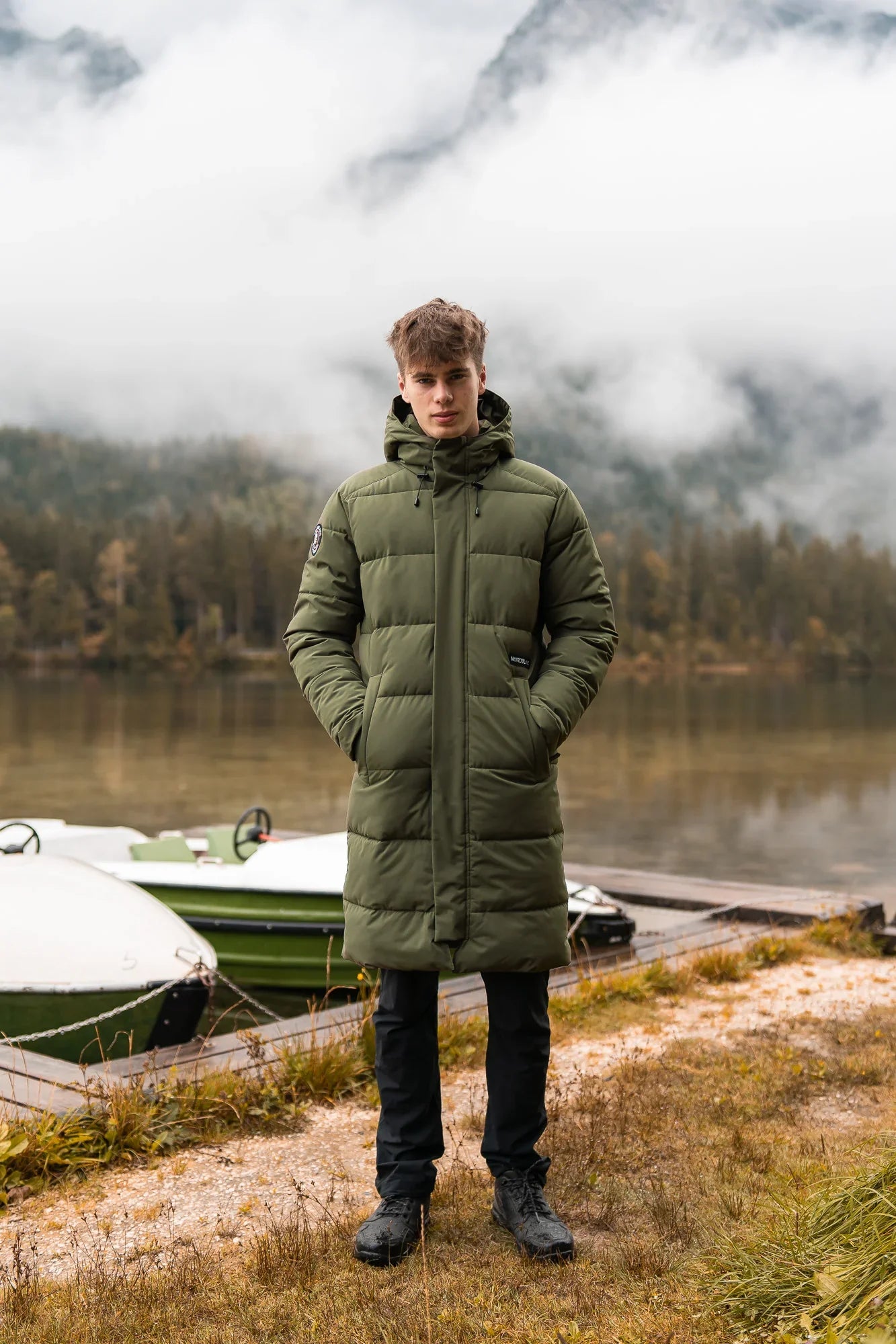 Vízálló télikabát férfi - HOOD khaki-3