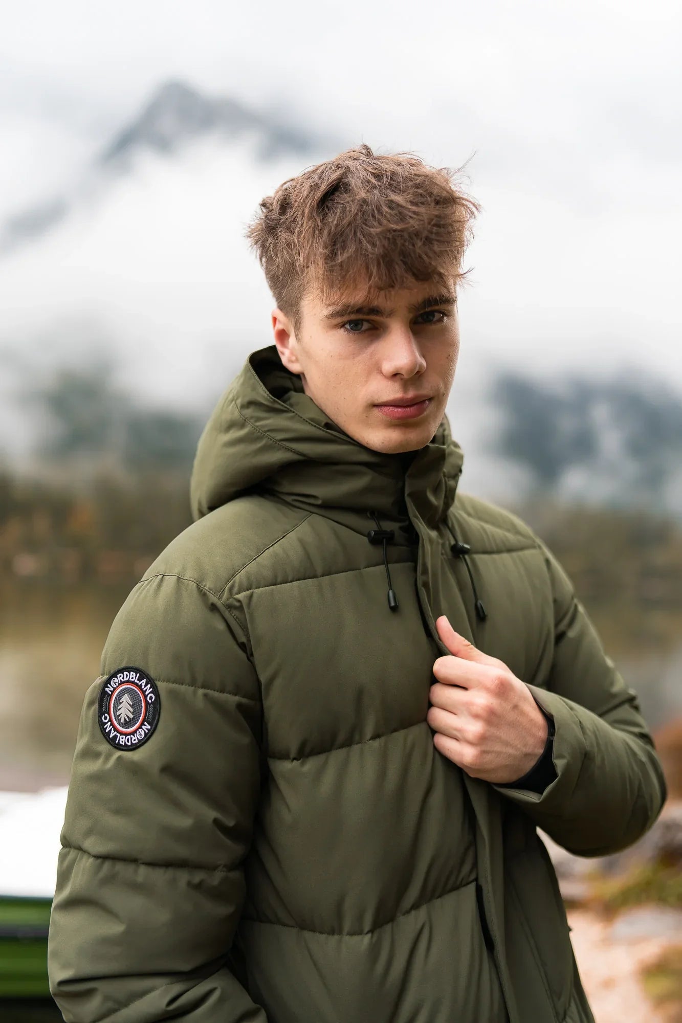 Vízálló télikabát férfi - HOOD khaki-4