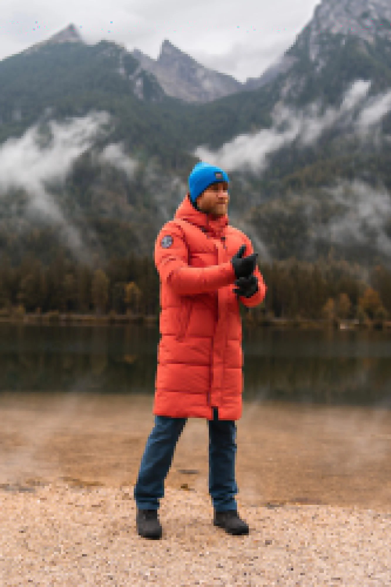 Vízálló télikabát férfi - HOOD narancssárga-3