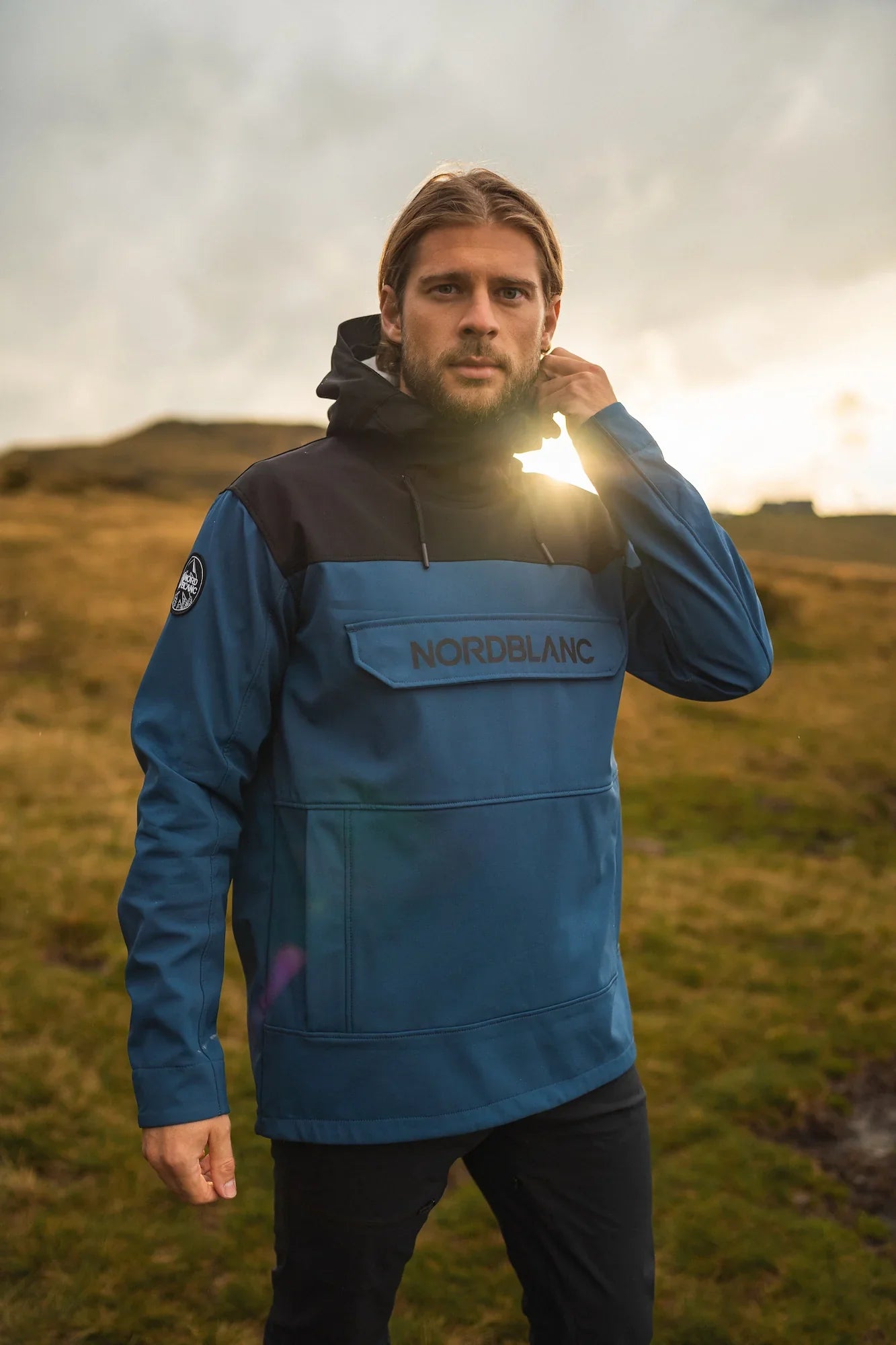 Hanorac din softshell pentru bărbați - TREKKING albastru-4