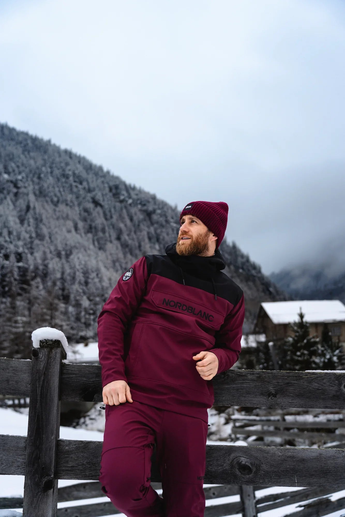 Softshell sweatshirt men's - TREKKING wine red-3