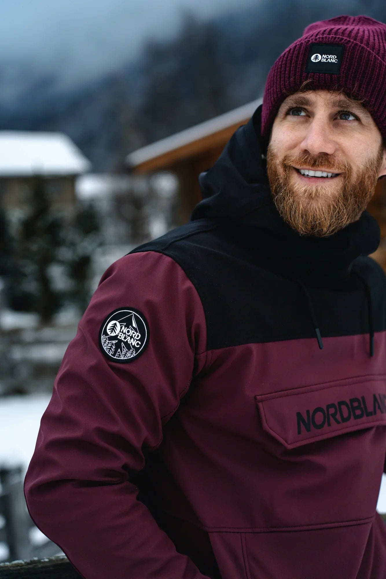 Softshell sweatshirt men's - TREKKING wine red-4