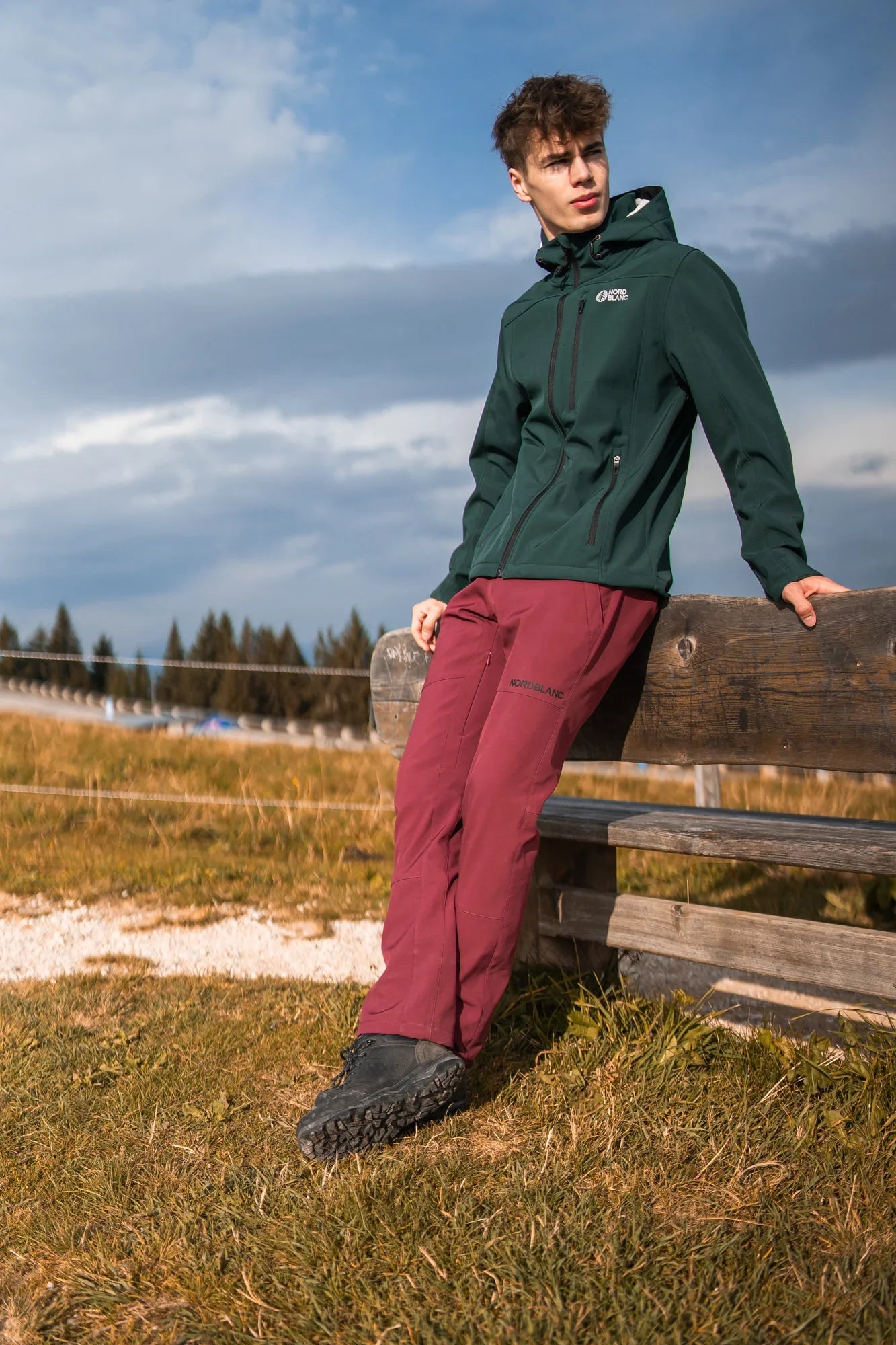 Softshell track pants men's - ENCAPSULATED wine red-3