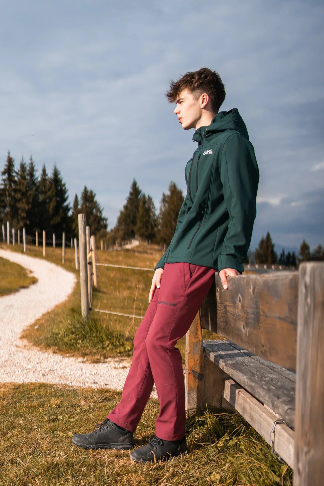 Softshell track pants men's - ENCAPSULATED wine red-4