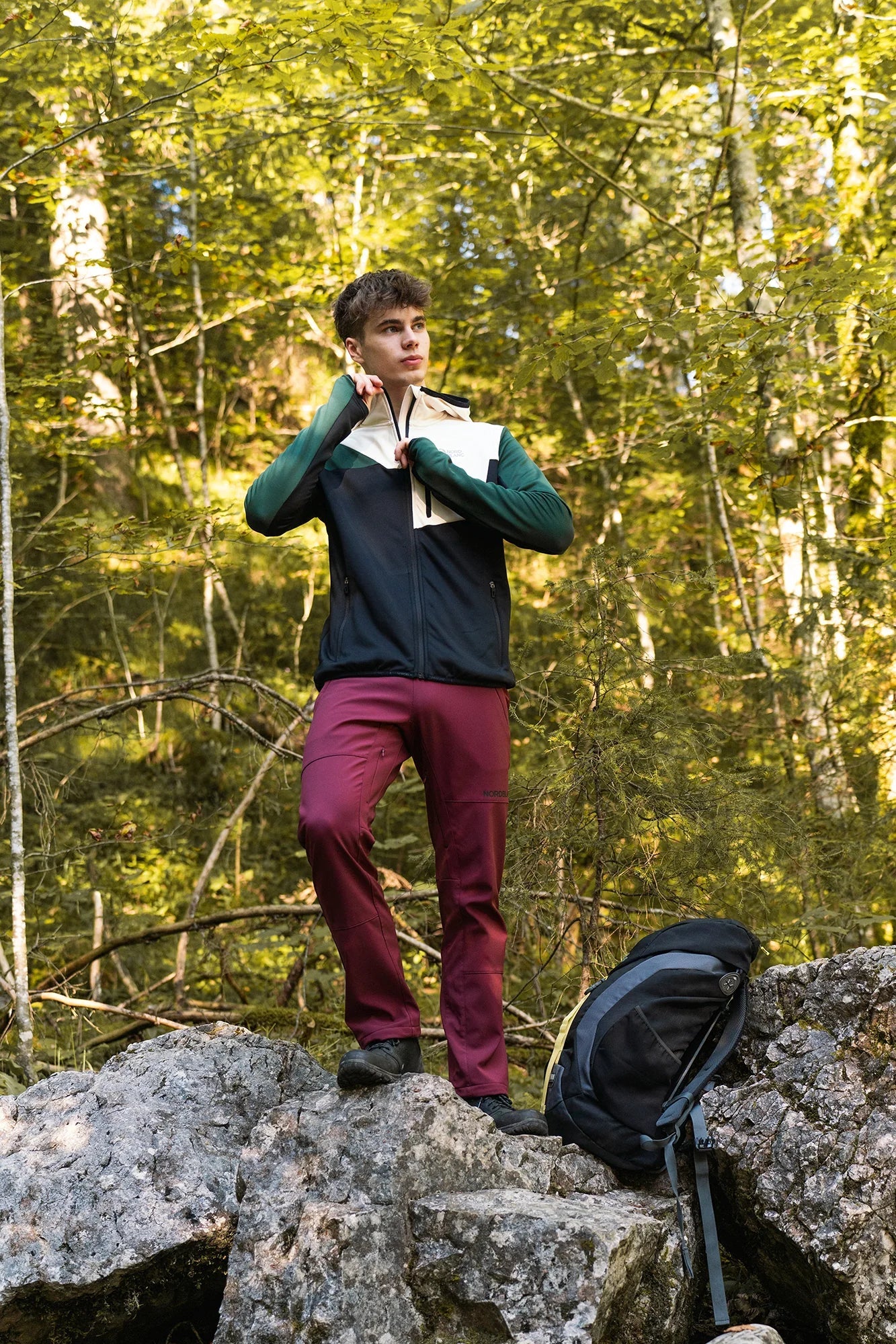 Softshell track pants men's - ENCAPSULATED wine red-5