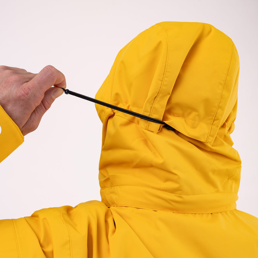 Adjustable hood drawcord