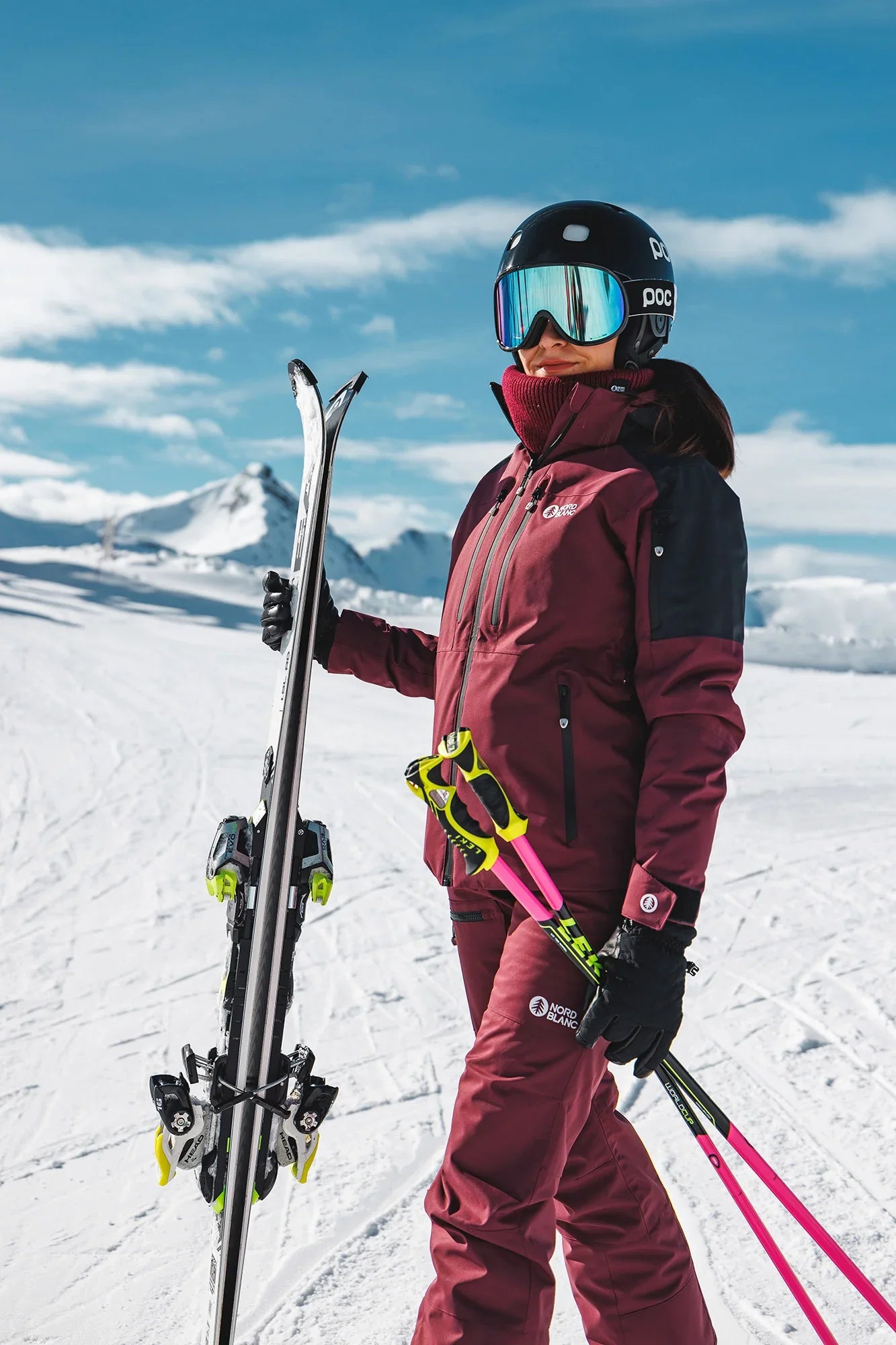 Ski jacket women's - HIGHEST wine red-4