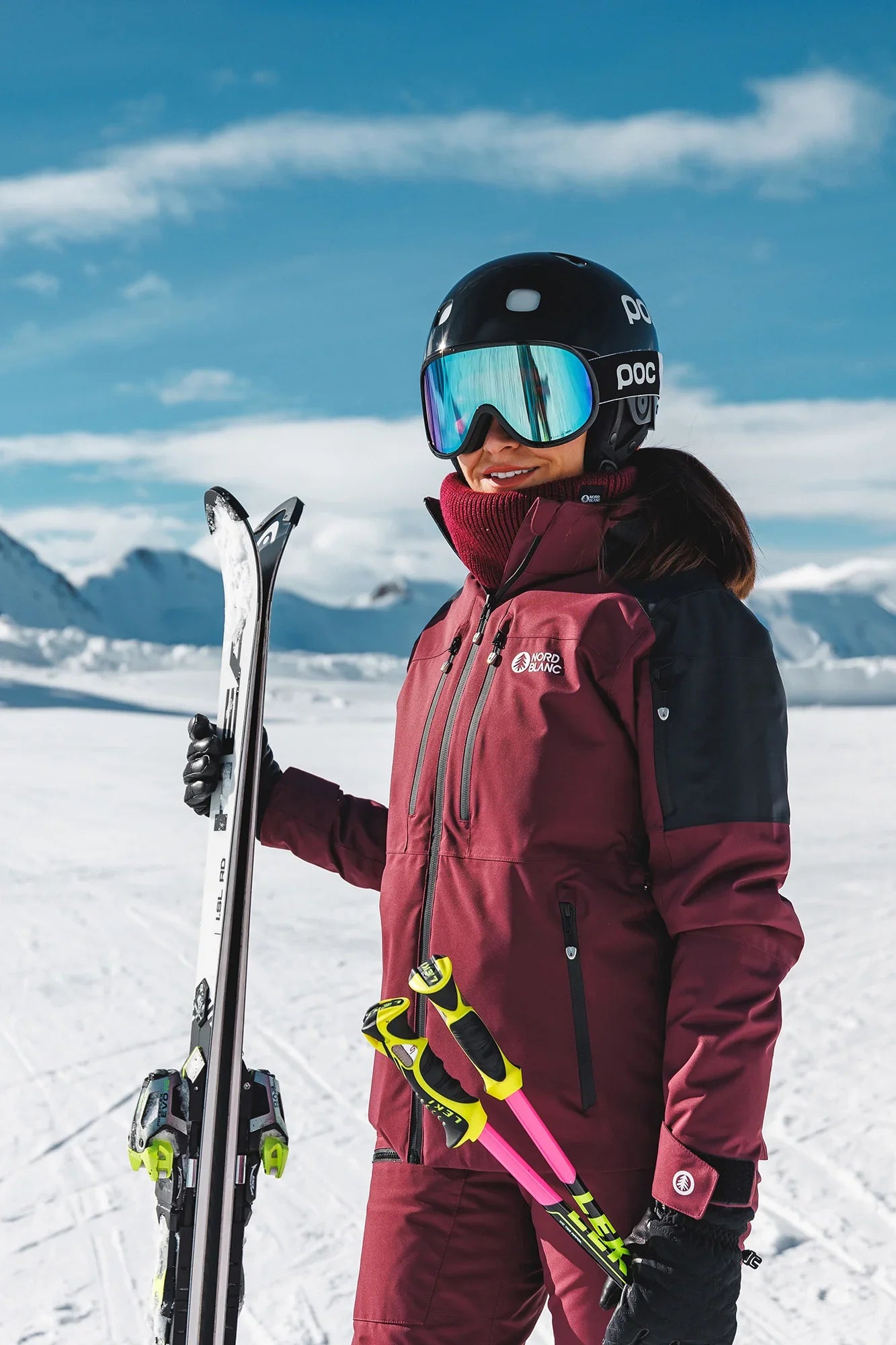 Ski jacket women's - HIGHEST wine red-5