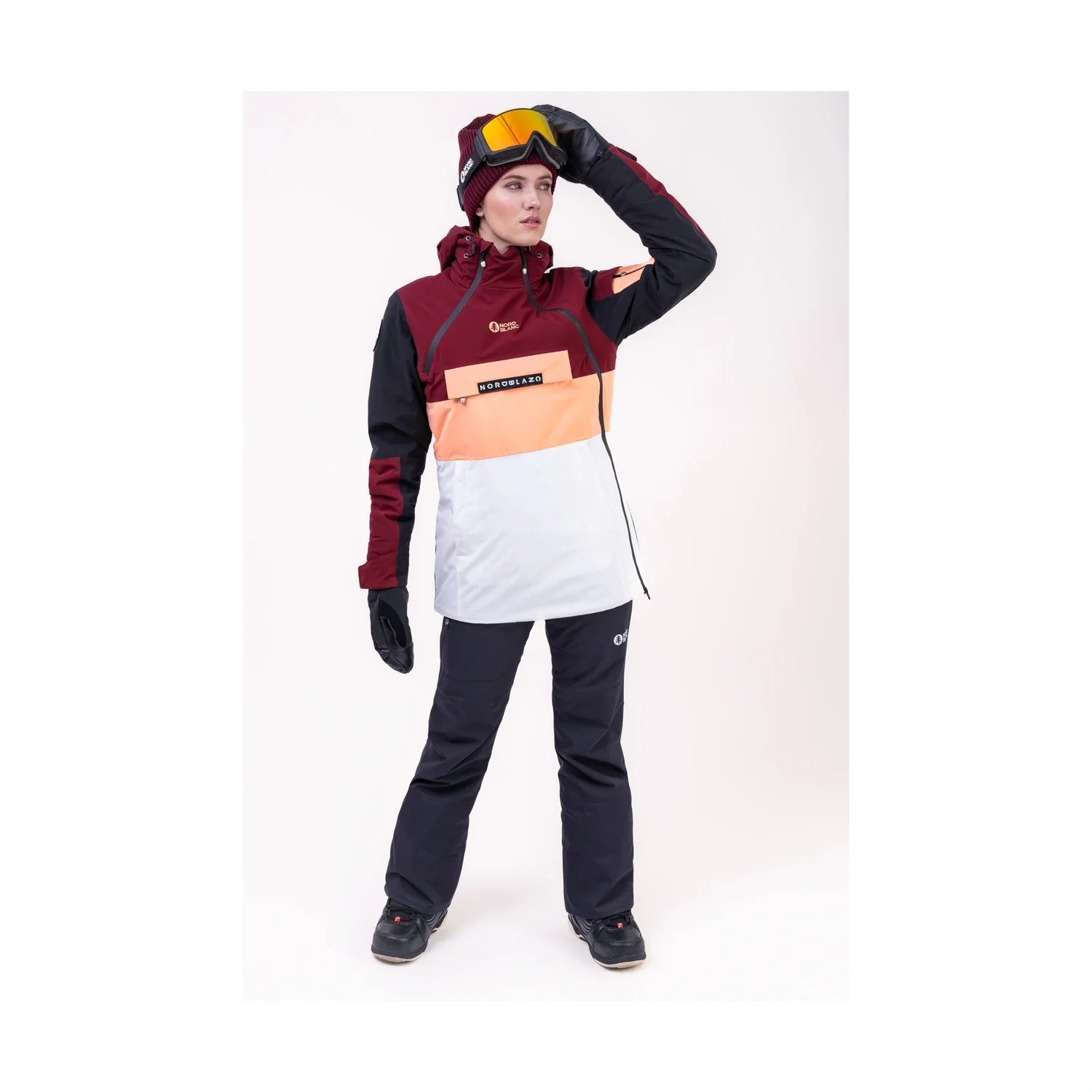 Snowboard anorak women's - SNOWSTORM wine red-5