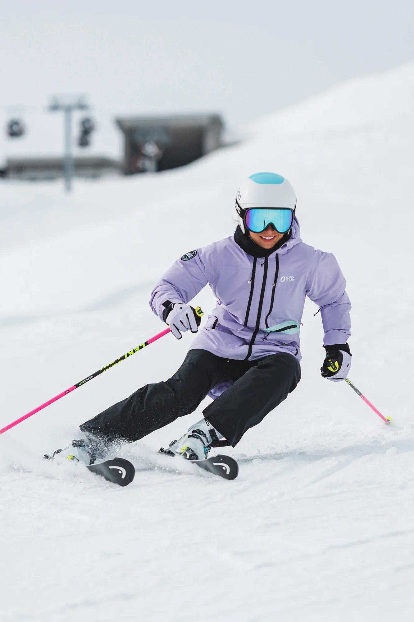 Ski and snowboard jacket women's - SLEET violet-3