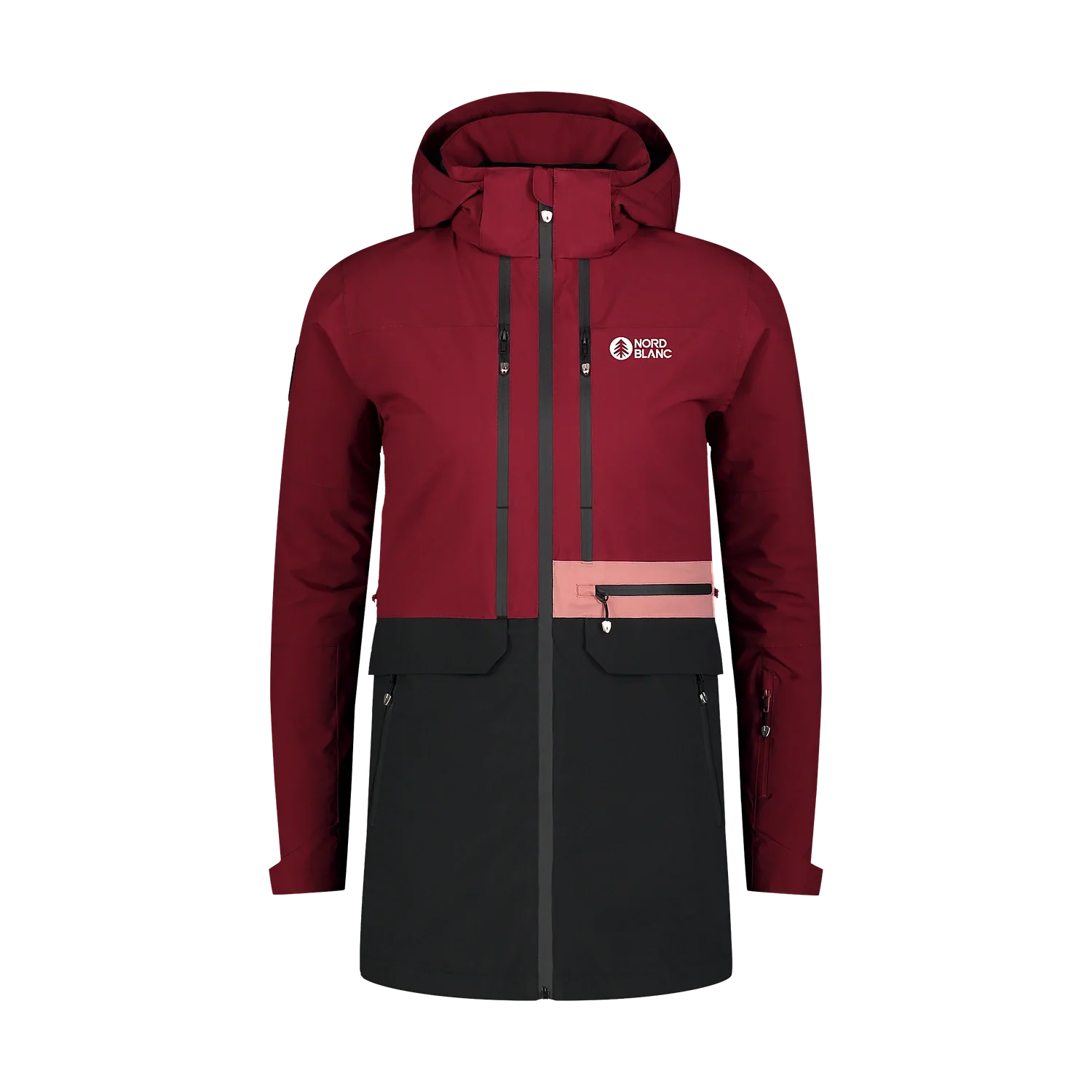 Ski- und Snowboardjacke Damen - SLEET weinrot