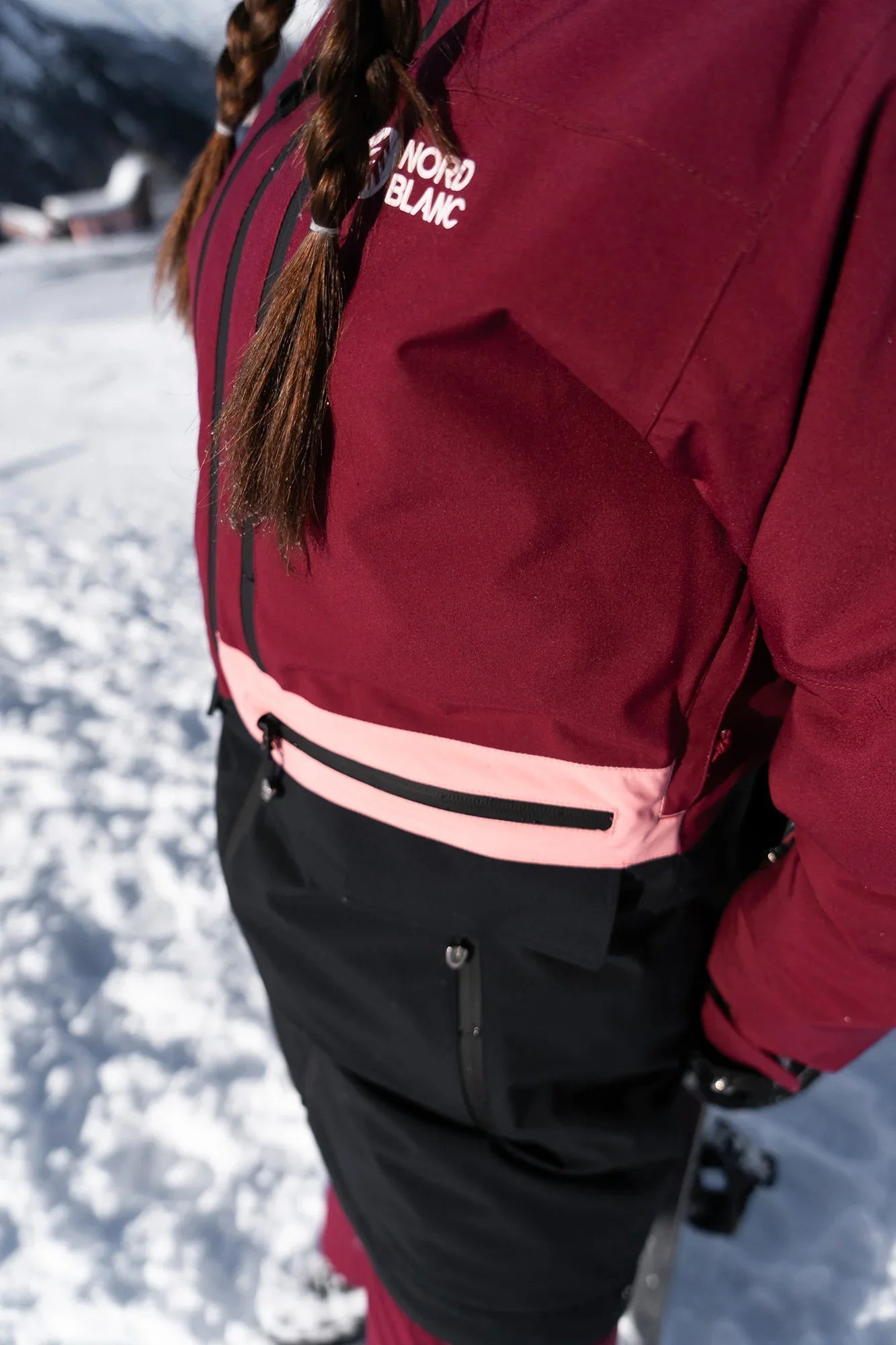 Ski and snowboard jacket women's - SLEET wine red-6