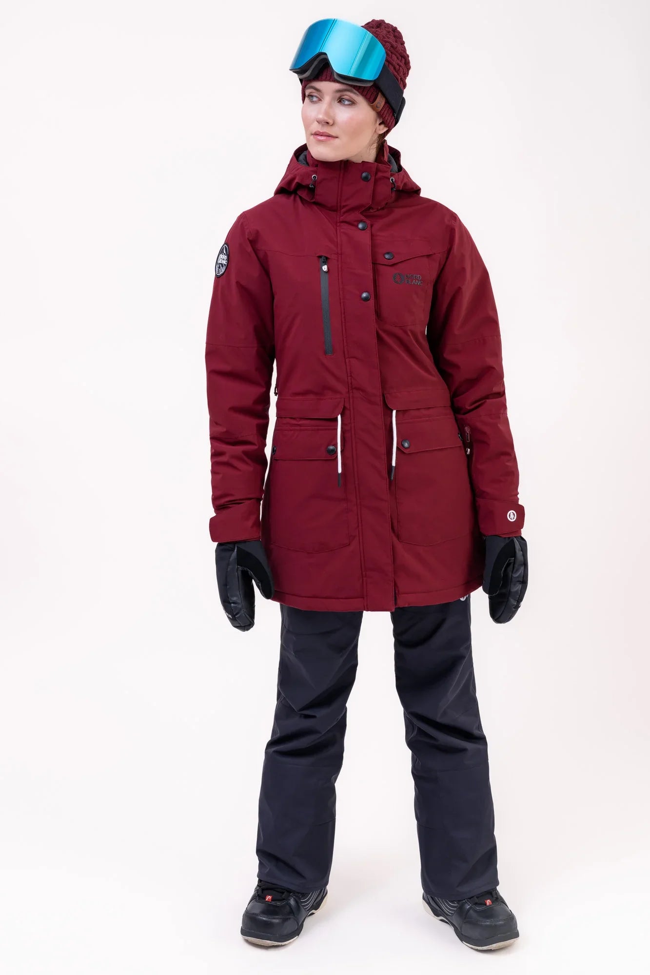 Skijacke Damen - RUPTURE weinrot-6